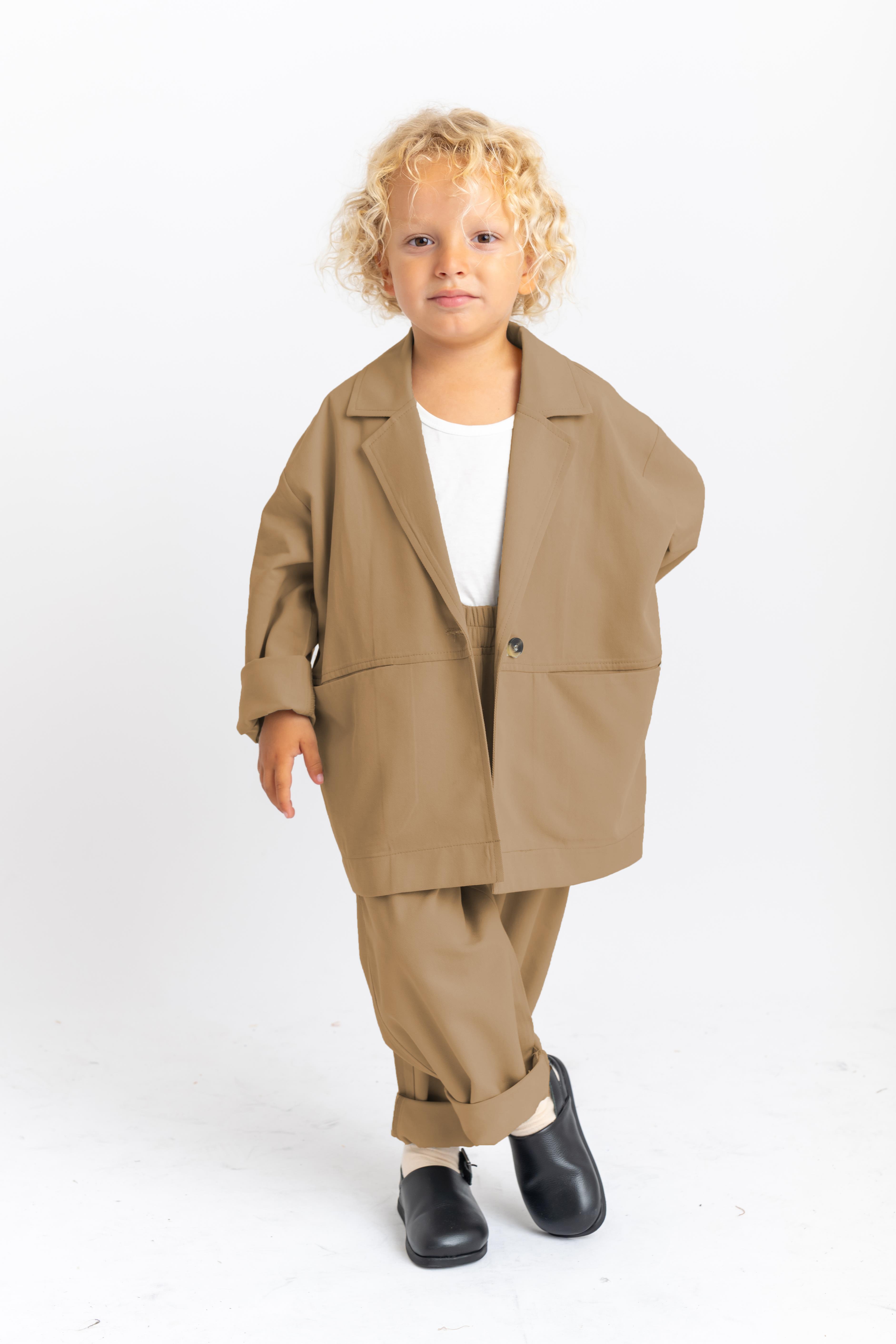 CigitCeketli Tencel Takım 2-7 Yaş CAMEL