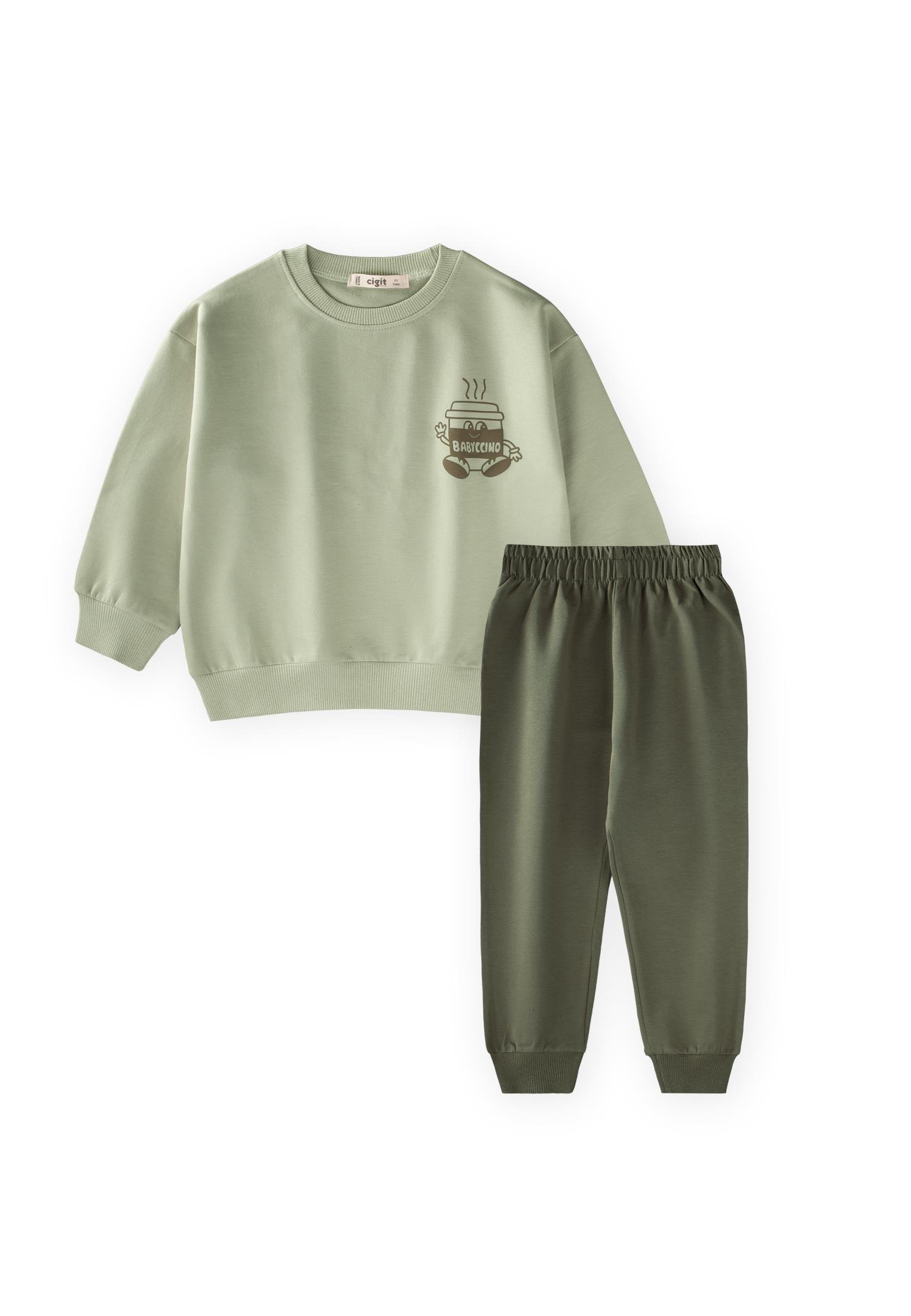 CigitBabyc Chino Baskılı Takım 2-7 Yaş YEŞİL