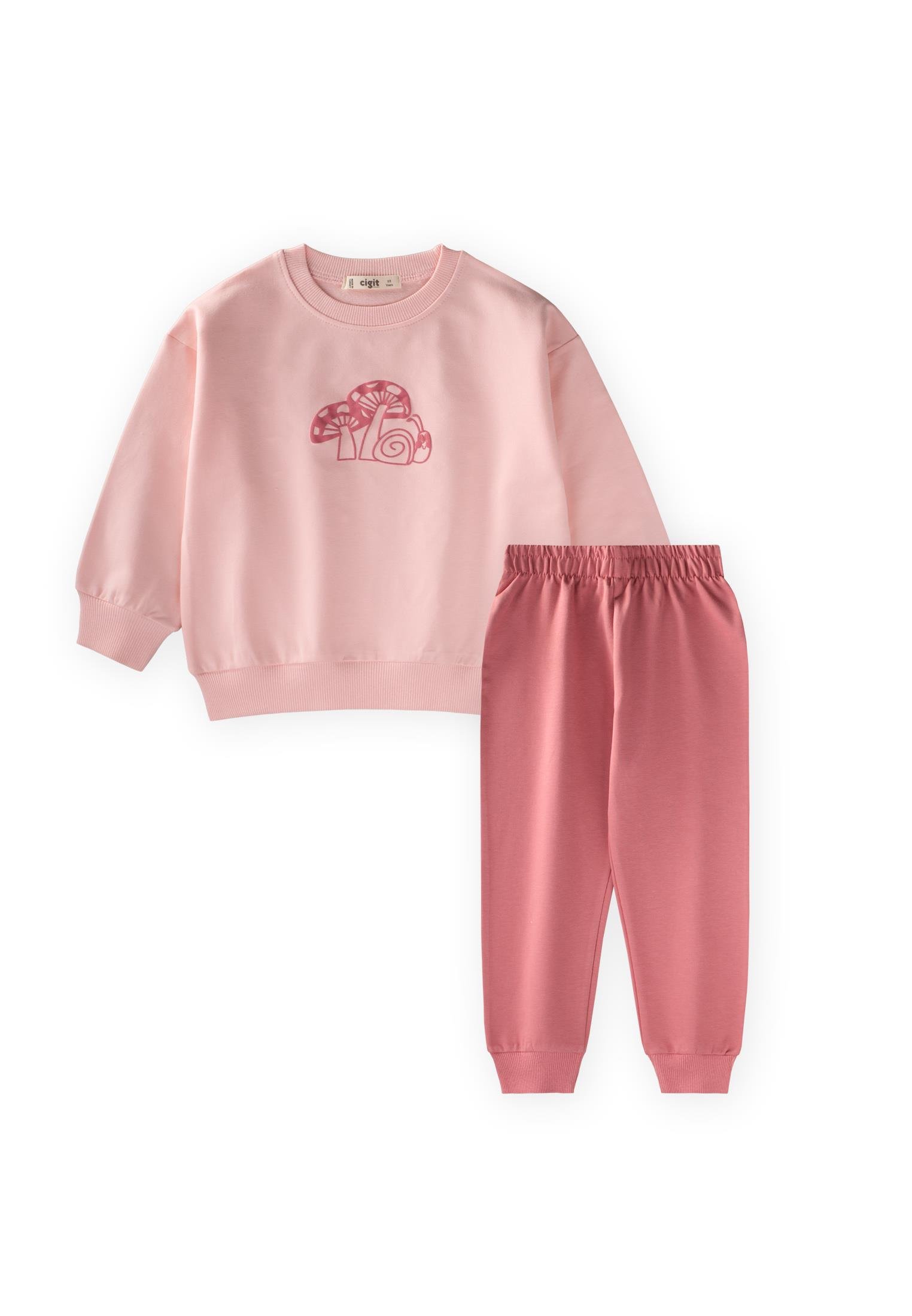 CigitMantar Baskılı Takım 2-7 Yaş GÜL KURUSU