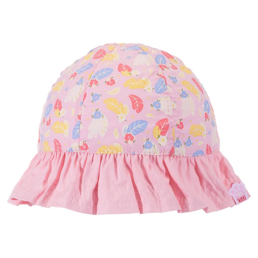 CigitYaprak Baskılı Kız Fötr Şpka 1-3 Yaş PUDRA