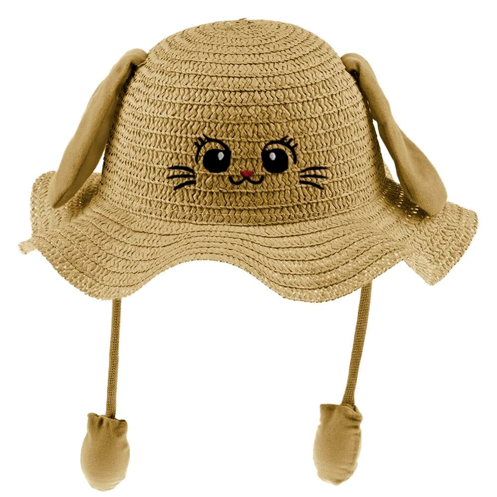 CigitKulaklı Hasır Şapka VİZON