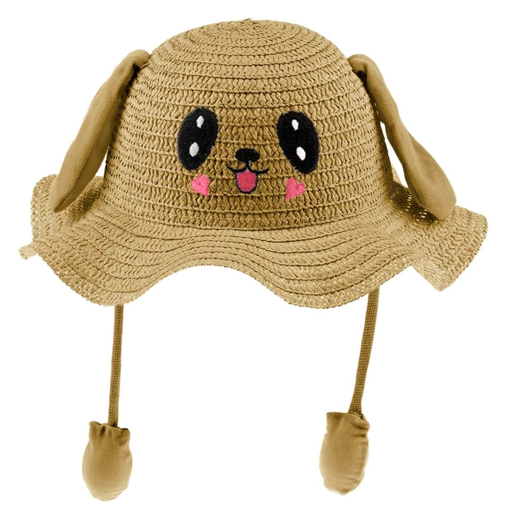 CigitKulaklı Hasır Şapka VİZON