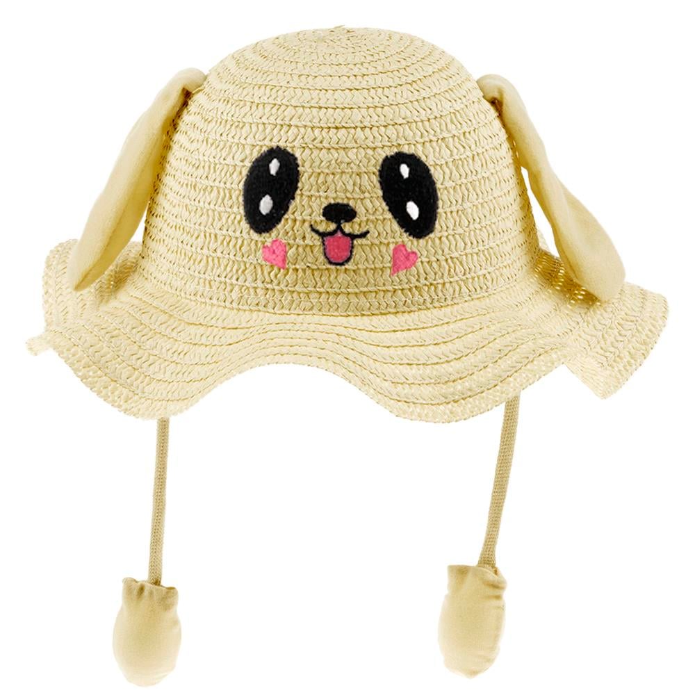 CigitKulaklı Hasır Şapka BEJ