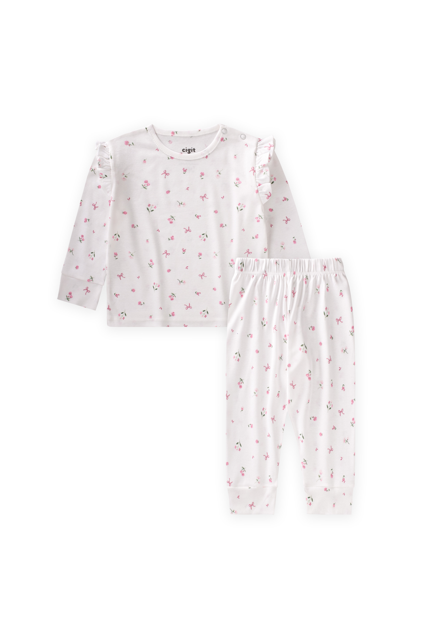 CigitPijama Takım 1-5 Yaş ÇITIR ÇİÇEK DESEN