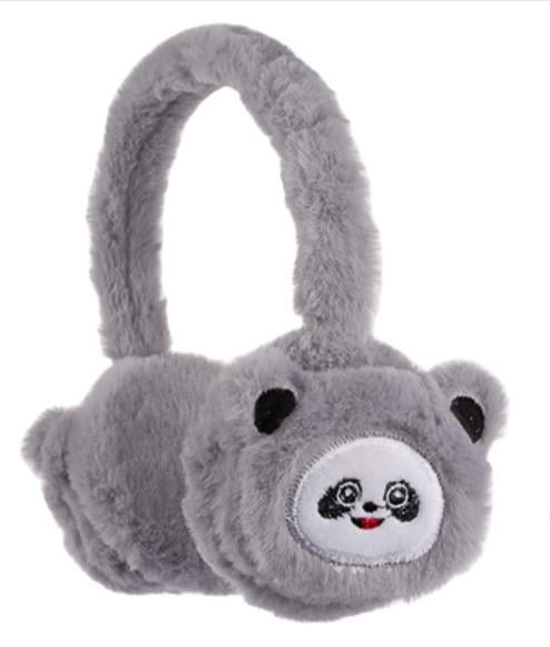 CigitKısa Kulaklık PANDA APLİKELİ ( GRİ)