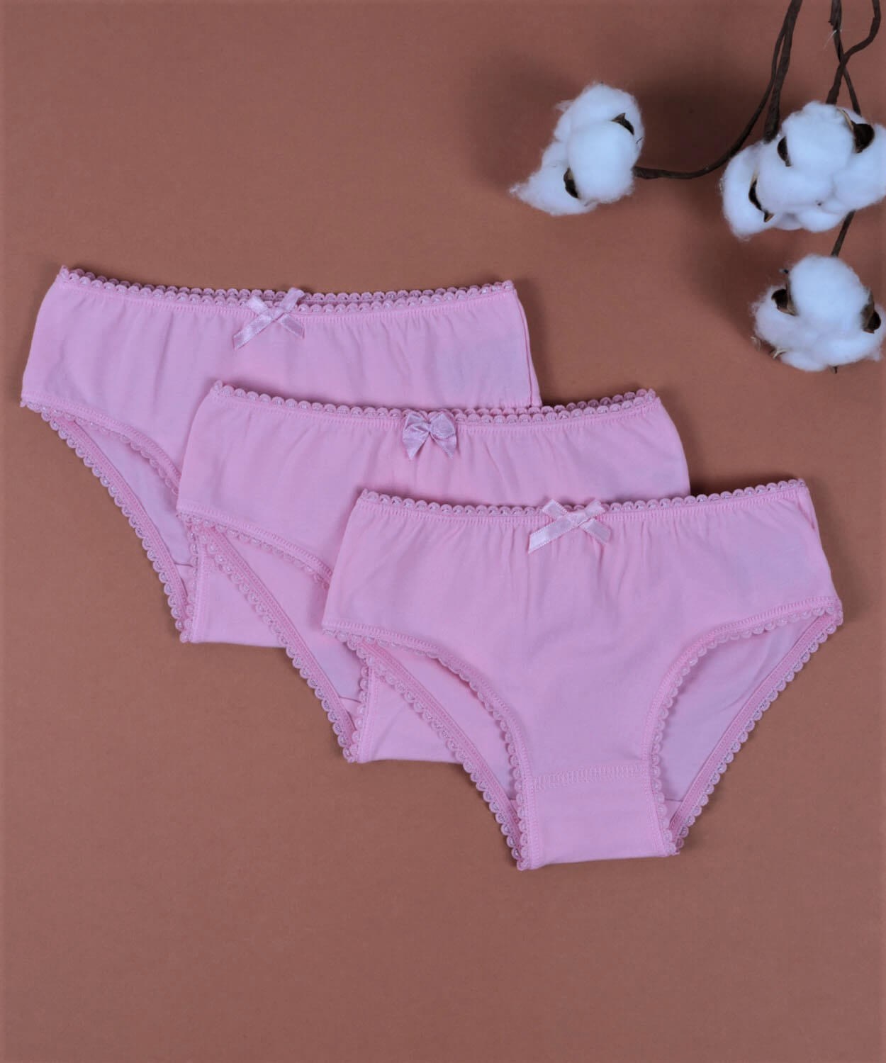 61974-140CigitÜçlü Kız Külot Set 2-9 yaş Pembe