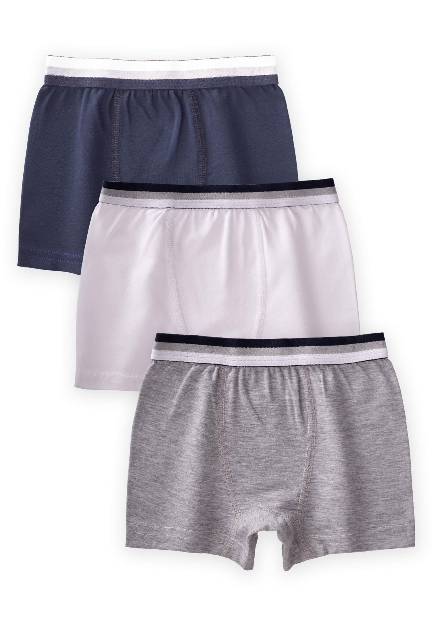 CigitÜçlü Erkek Boxer Set 2-9 yaş Lacivert Gri Beyaz