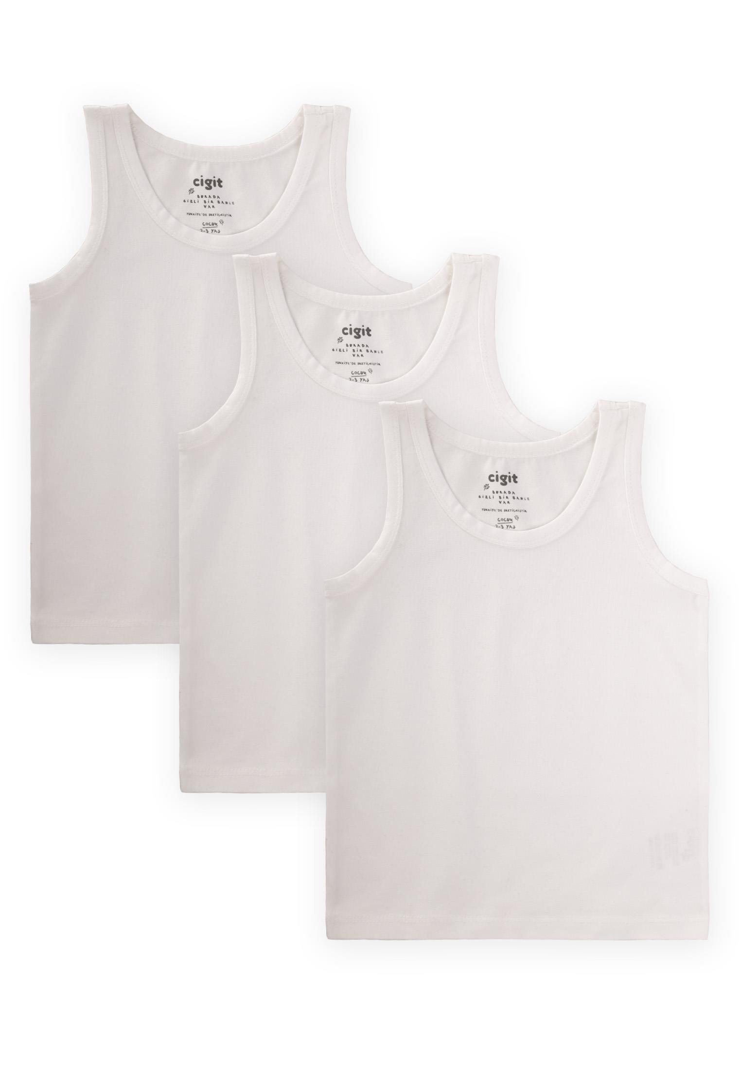 CigitÜçlü Geniş Askılı Kız Atlet 2-9 Yaş EKRU