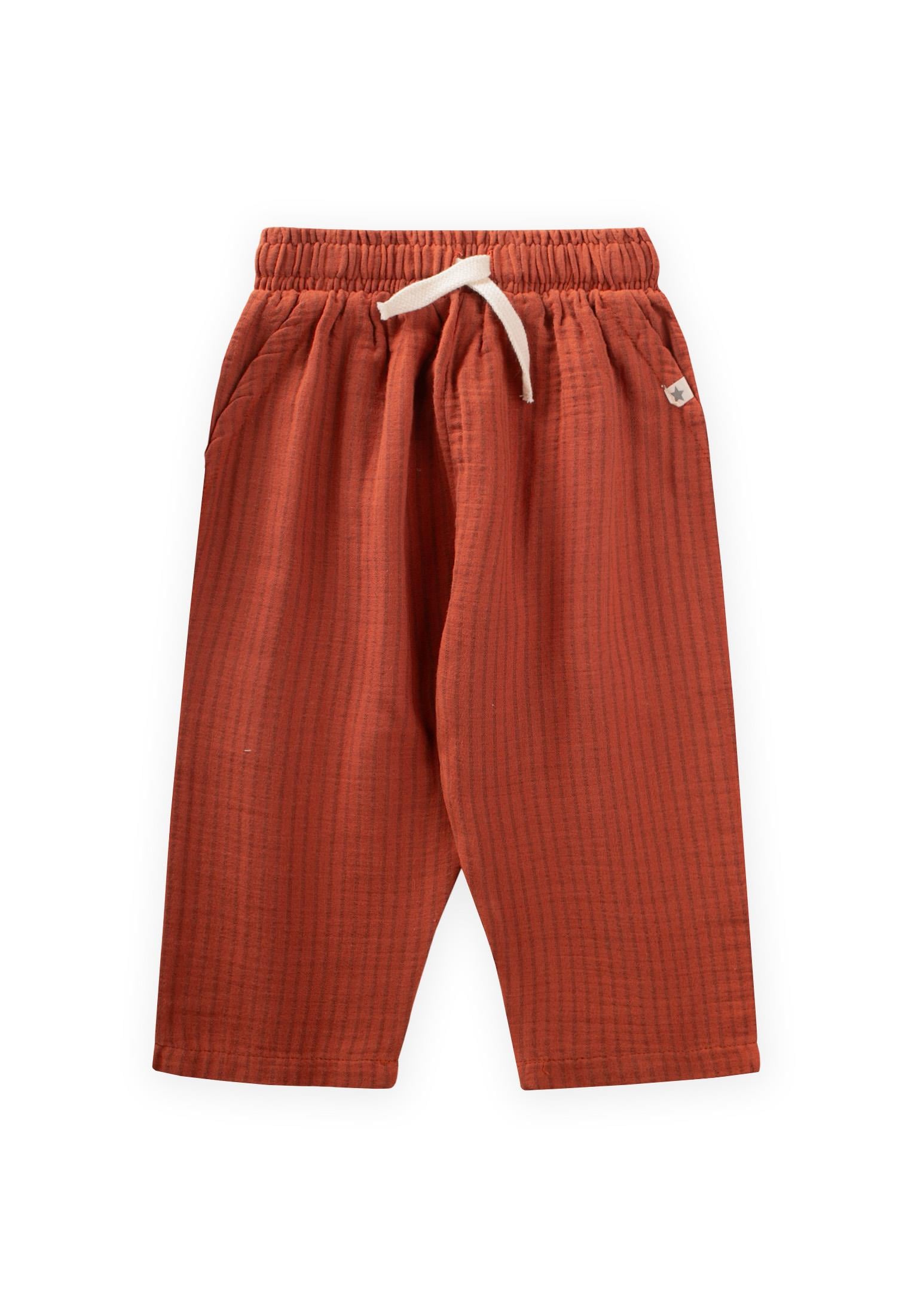 CigitMüslin Pantolon 1-10 Yaş RUST İNCE ÇİZGİ