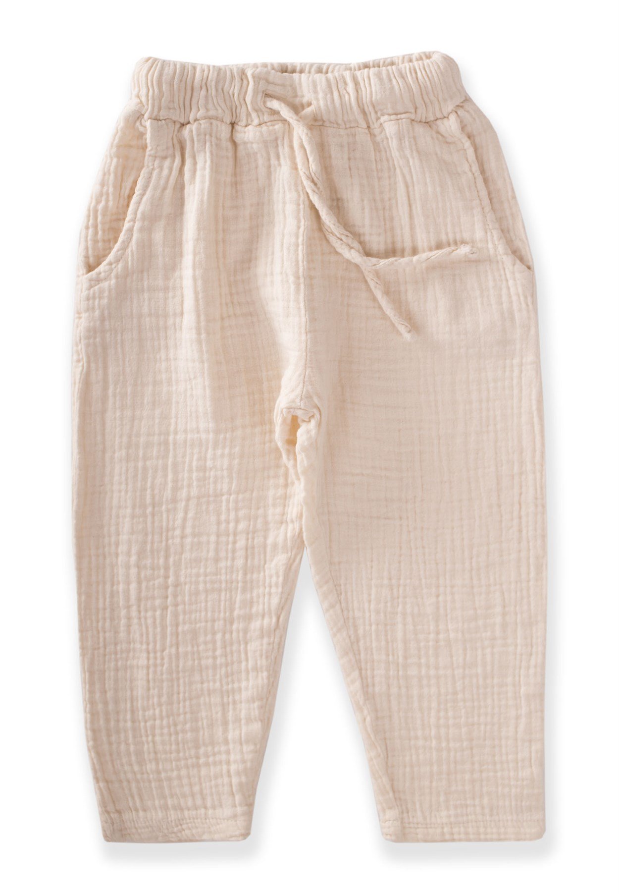 62653 - 5078CigitCepli Geniş Kesim Harlem Pantolon 1-8 Yaş KREM