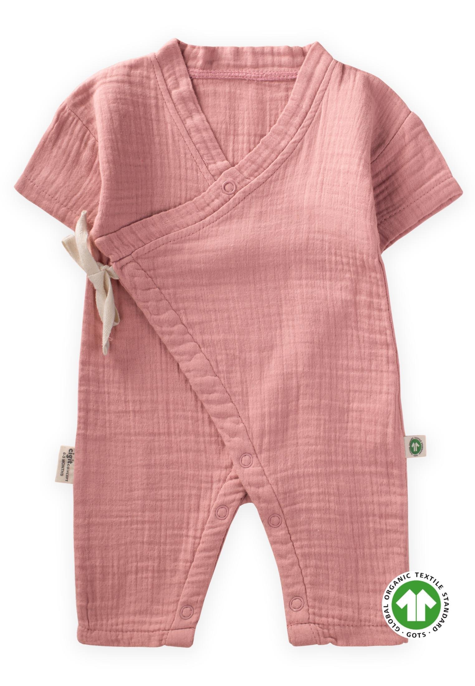 CigitOrganic Kruvaze Müslin Tulum 0-9 Ay MERCAN