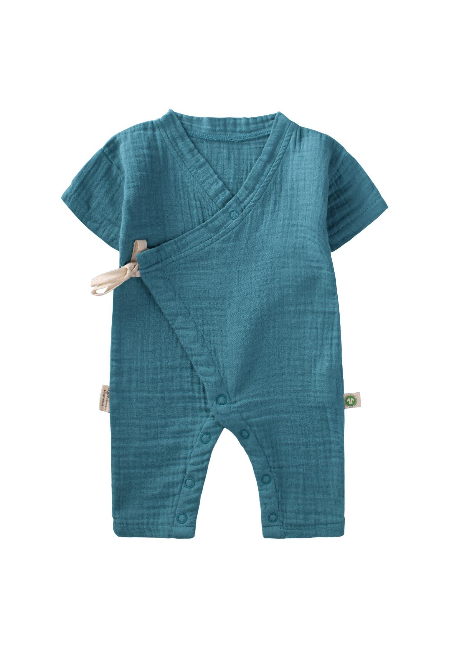 CigitOrganic Kruvaze Müslin Tulum 0-9 Ay TURKUAZ