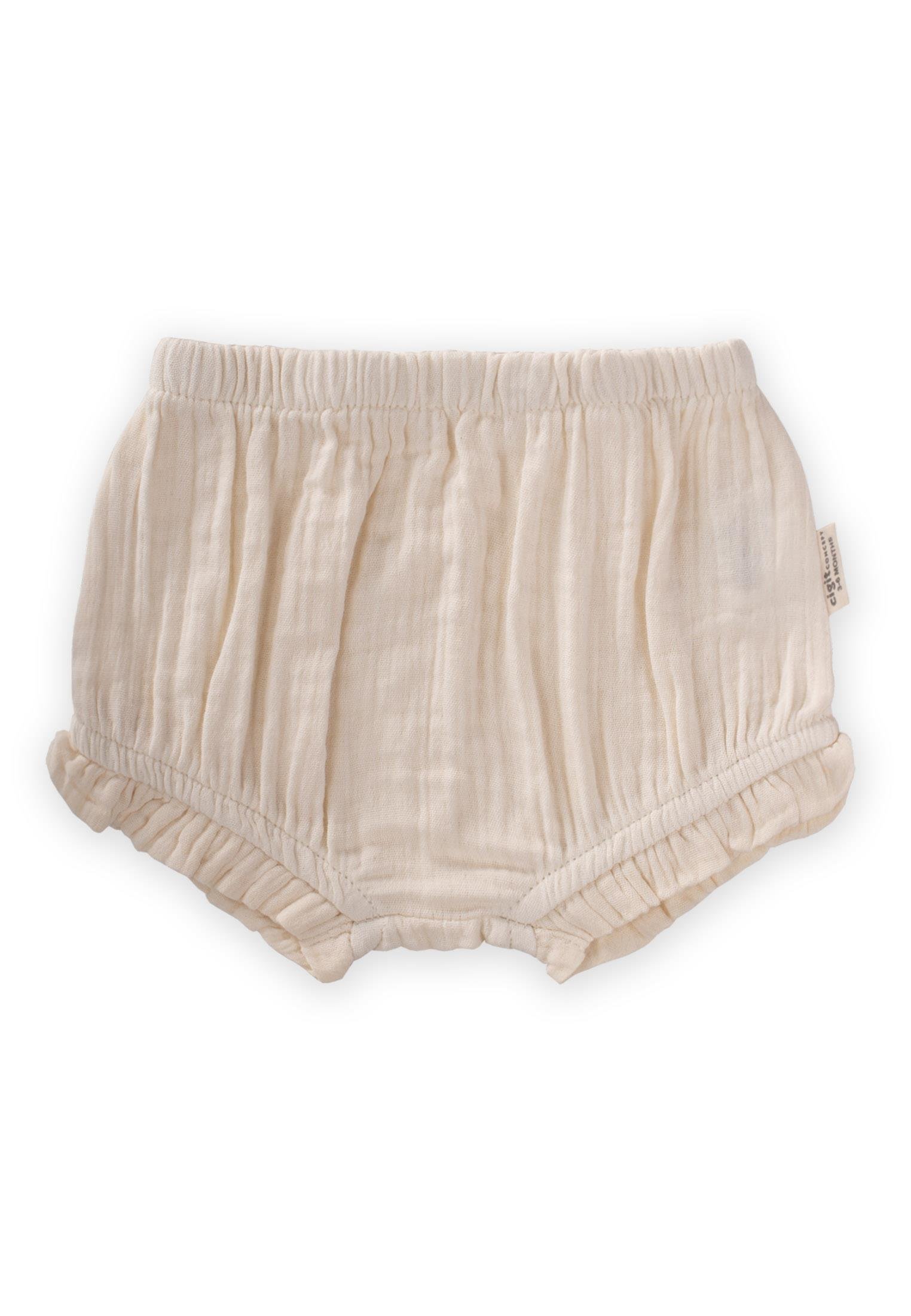 CigitFırfırlı Şort 0-2 Yaş NATUREL