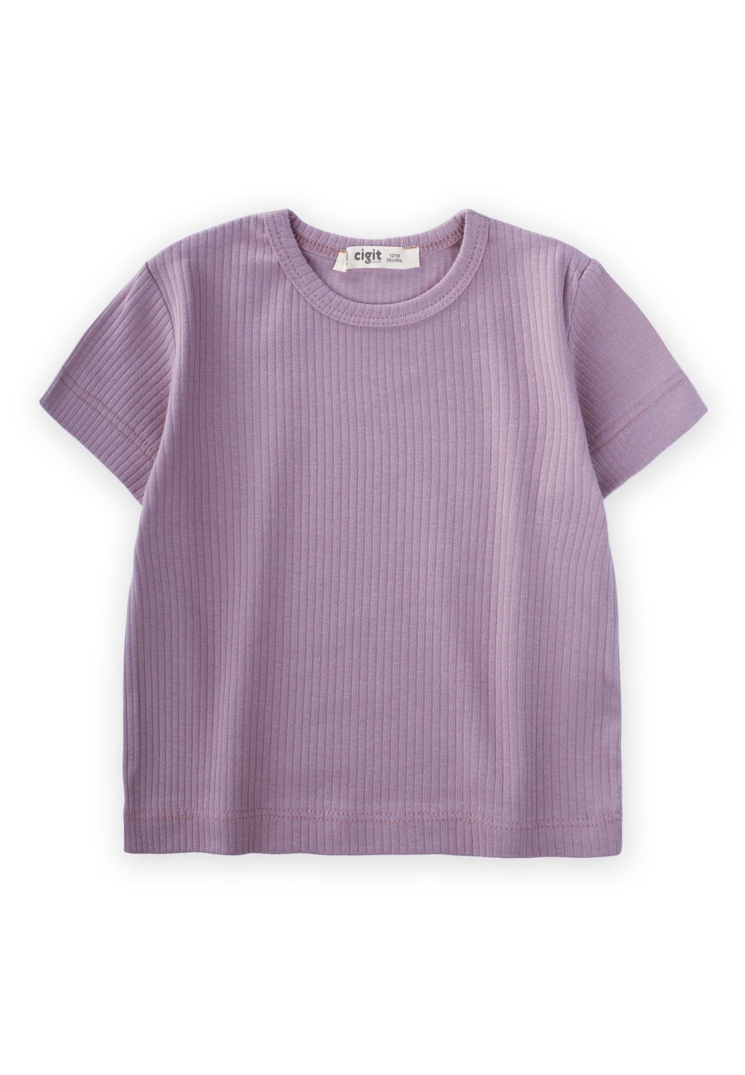 CigitBasic Fitilli T-Shırt 1-5 Yaş LİLA