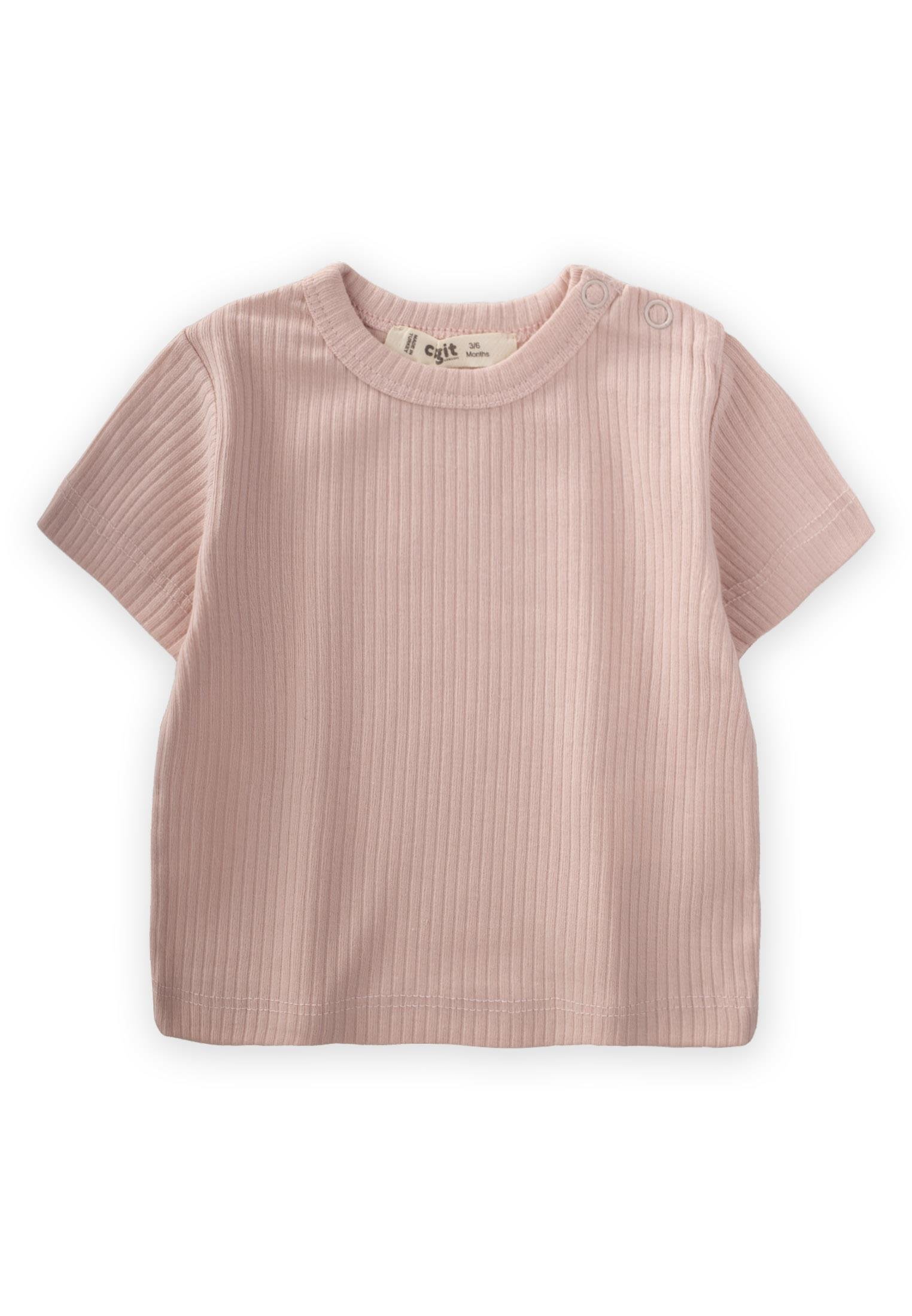 CigitBasic Fitilli T-Shırt 0-12 Ay PUDRA PEMBE