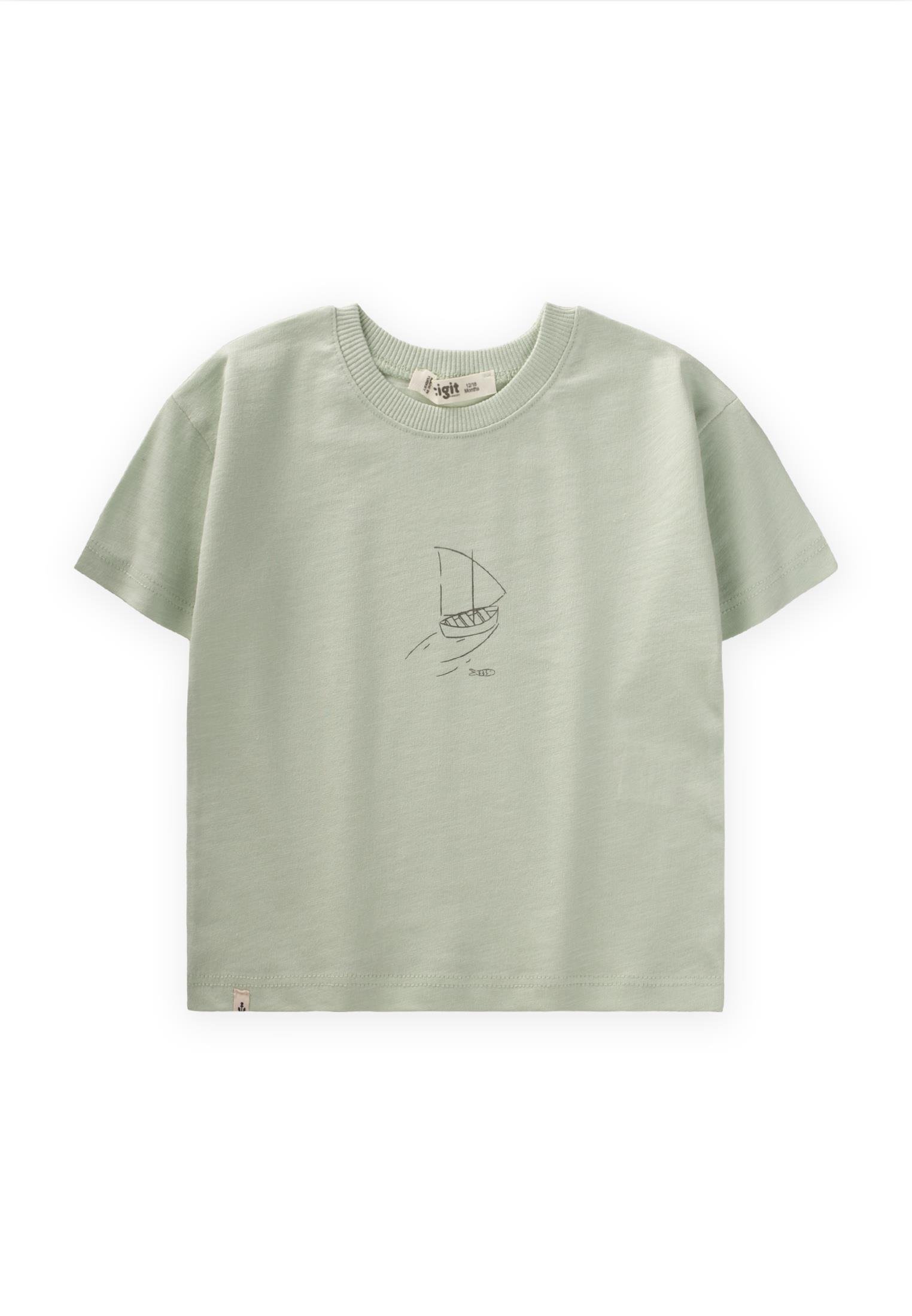 CigitYelken Baskılı T-Shirt 1-6 Yaş SU YEŞİLİ