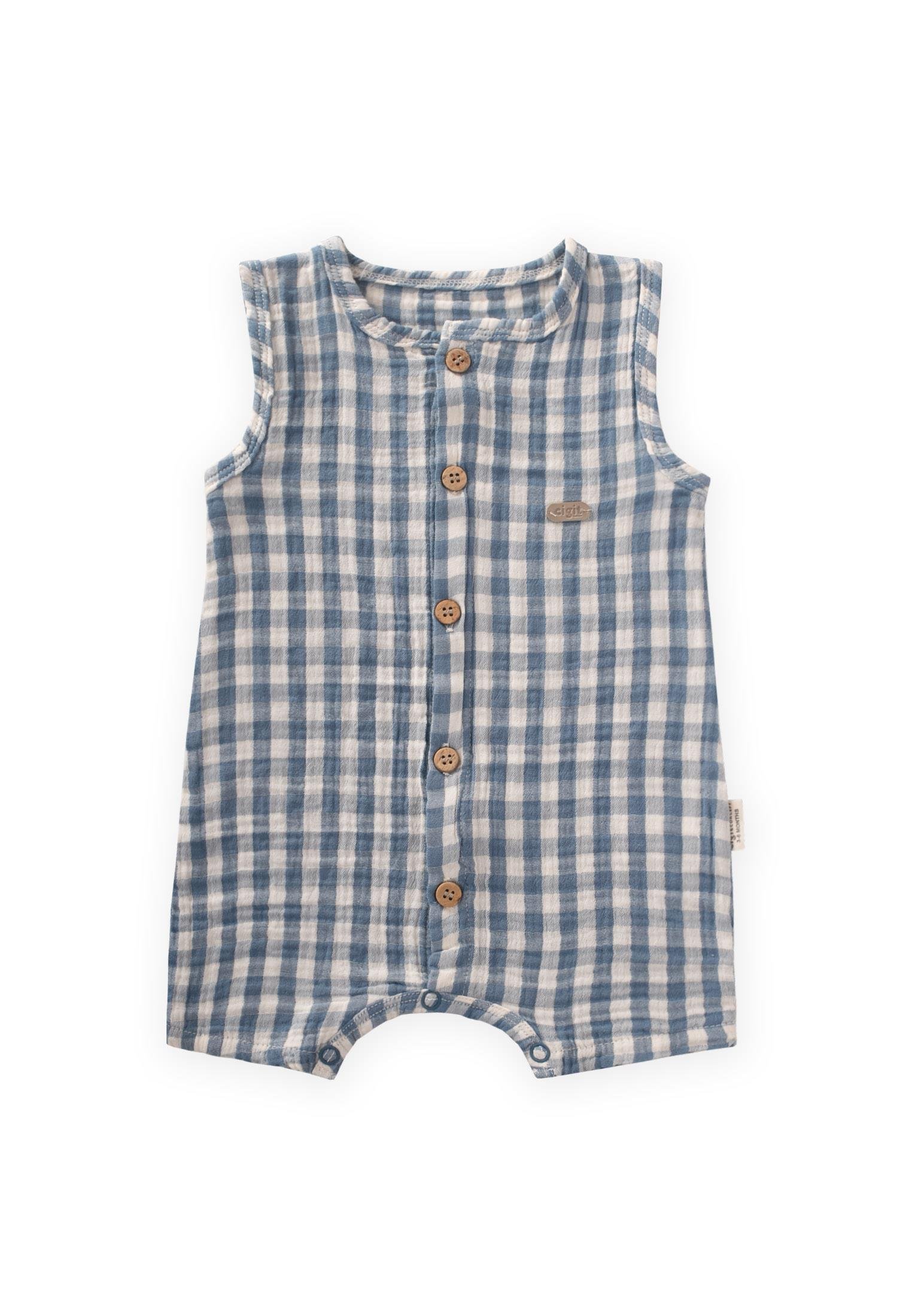 CigitÇizgili Müslin Tulum 0-3 Yaş İNDİGO EKOSE