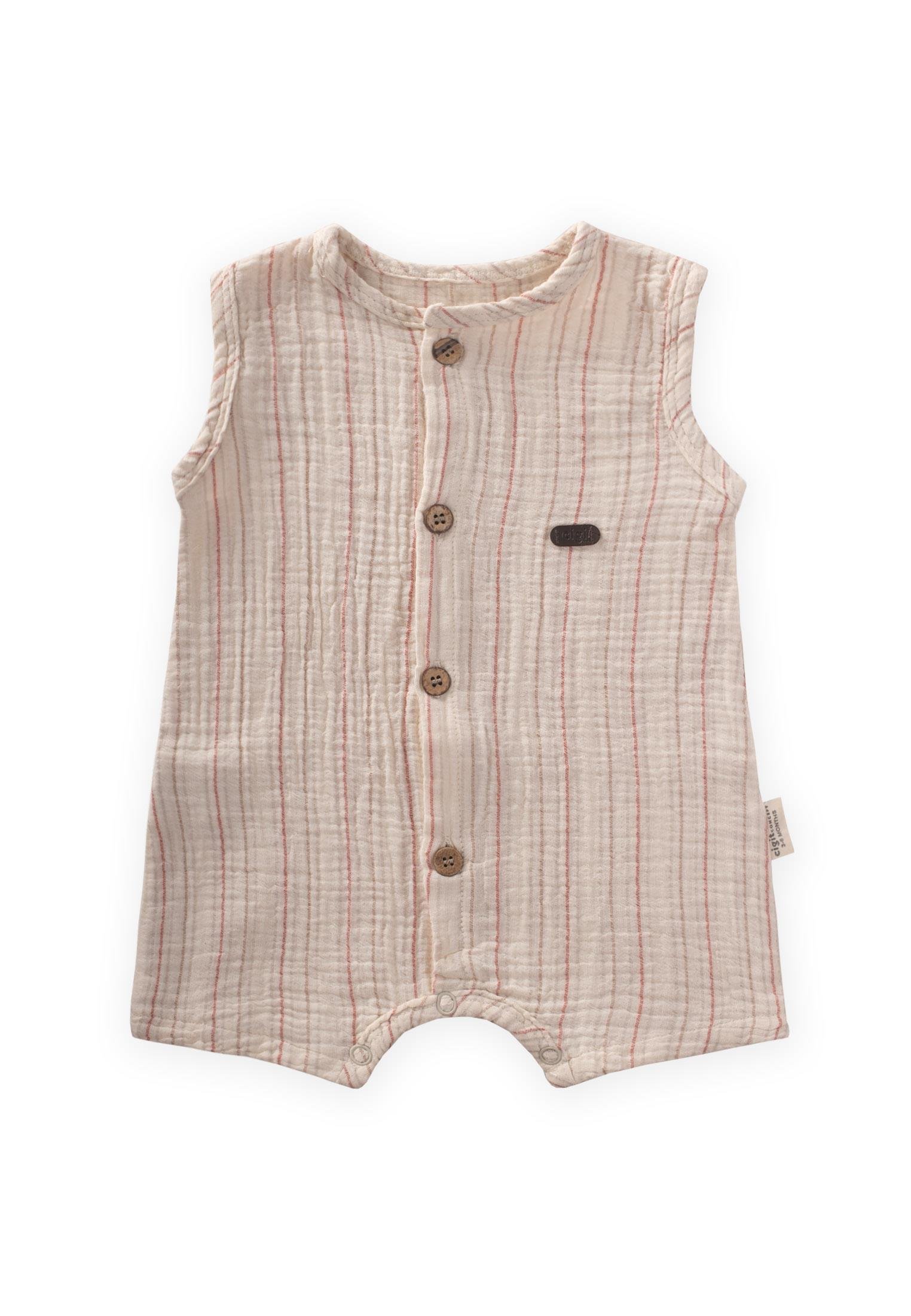 CigitÇizgili Müslin Tulum 0-3 Yaş KİREMİT ÇİZGİLİ