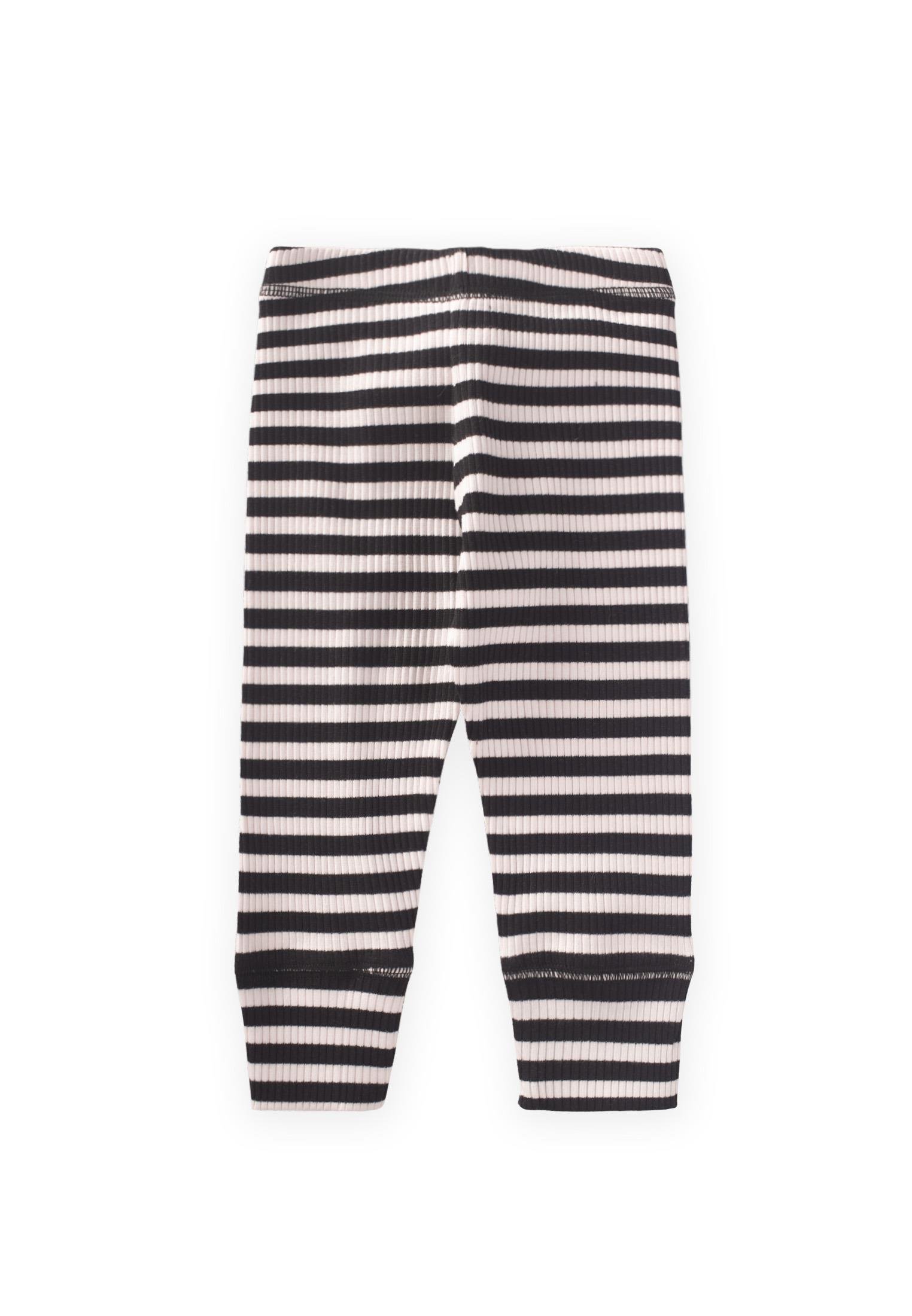 CigitDesenli Karyoka Detaylı Tayt 0-3 Yaş SİYAH ÇİZGİLİ