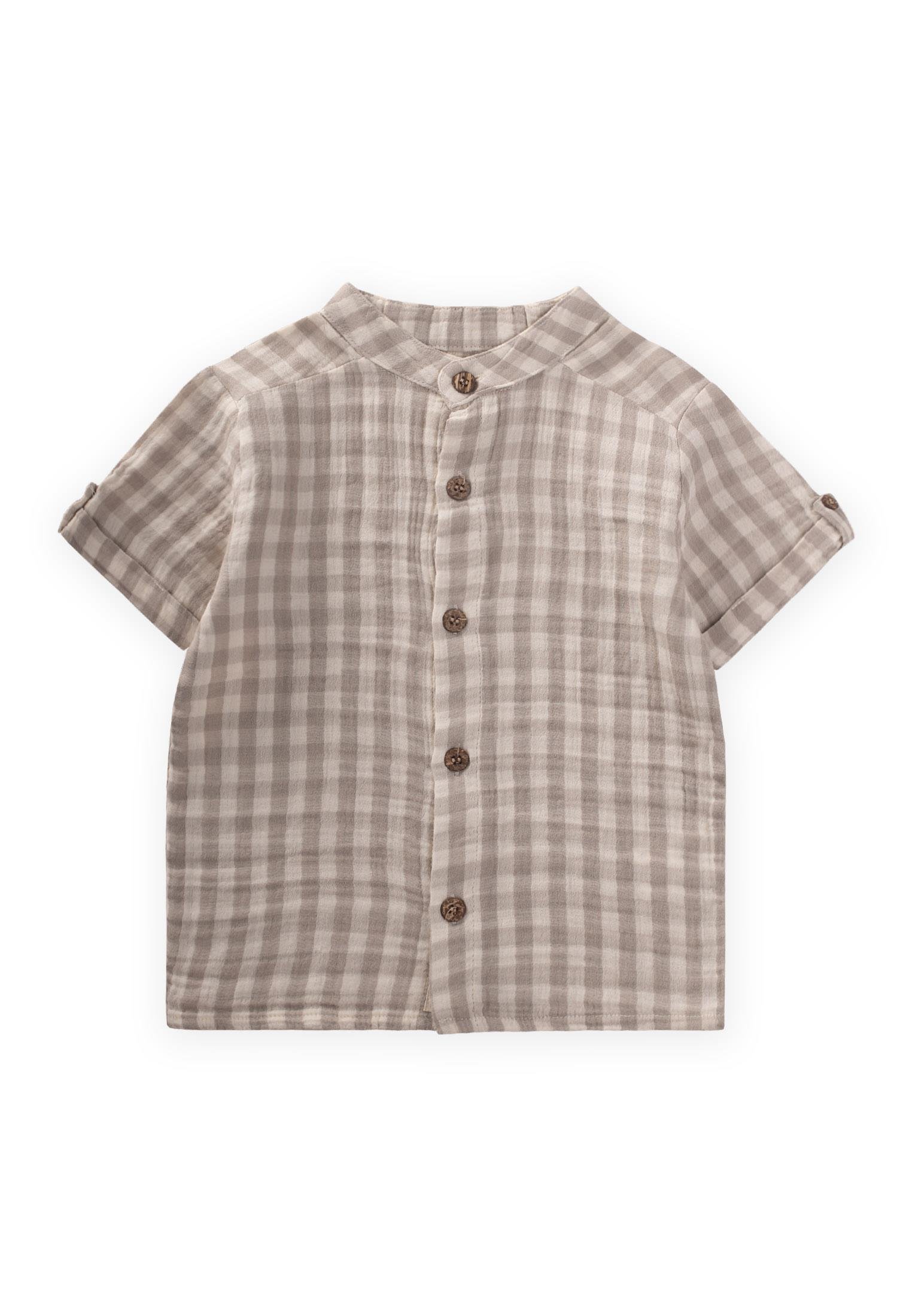 CigitPöti Kare Desenli Gömlek 1-8 Yaş VİZON