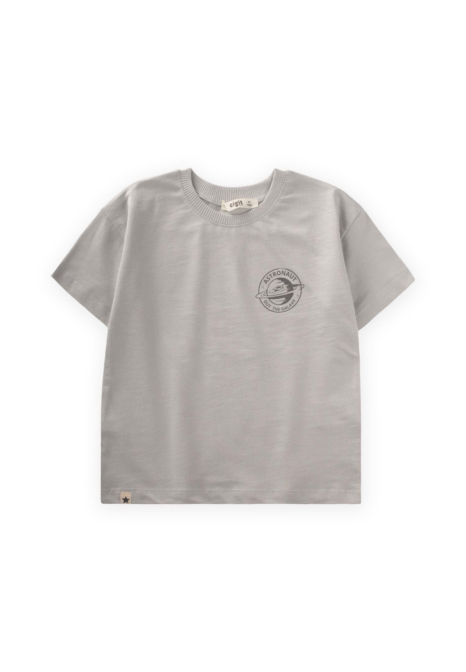 CigitAstranot Baskılı T-Shırt 2-10 Yaş TAŞ