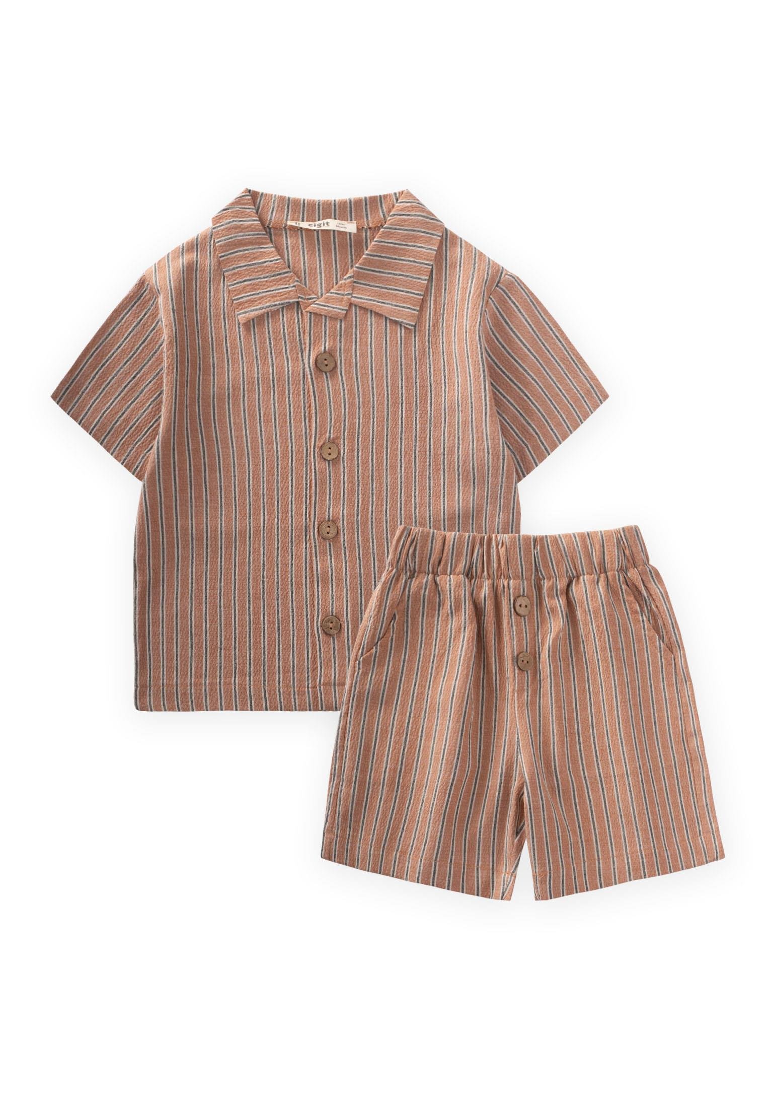 CigitGofre Gömlek Kapri Takım 2-10 Yaş CAMEL