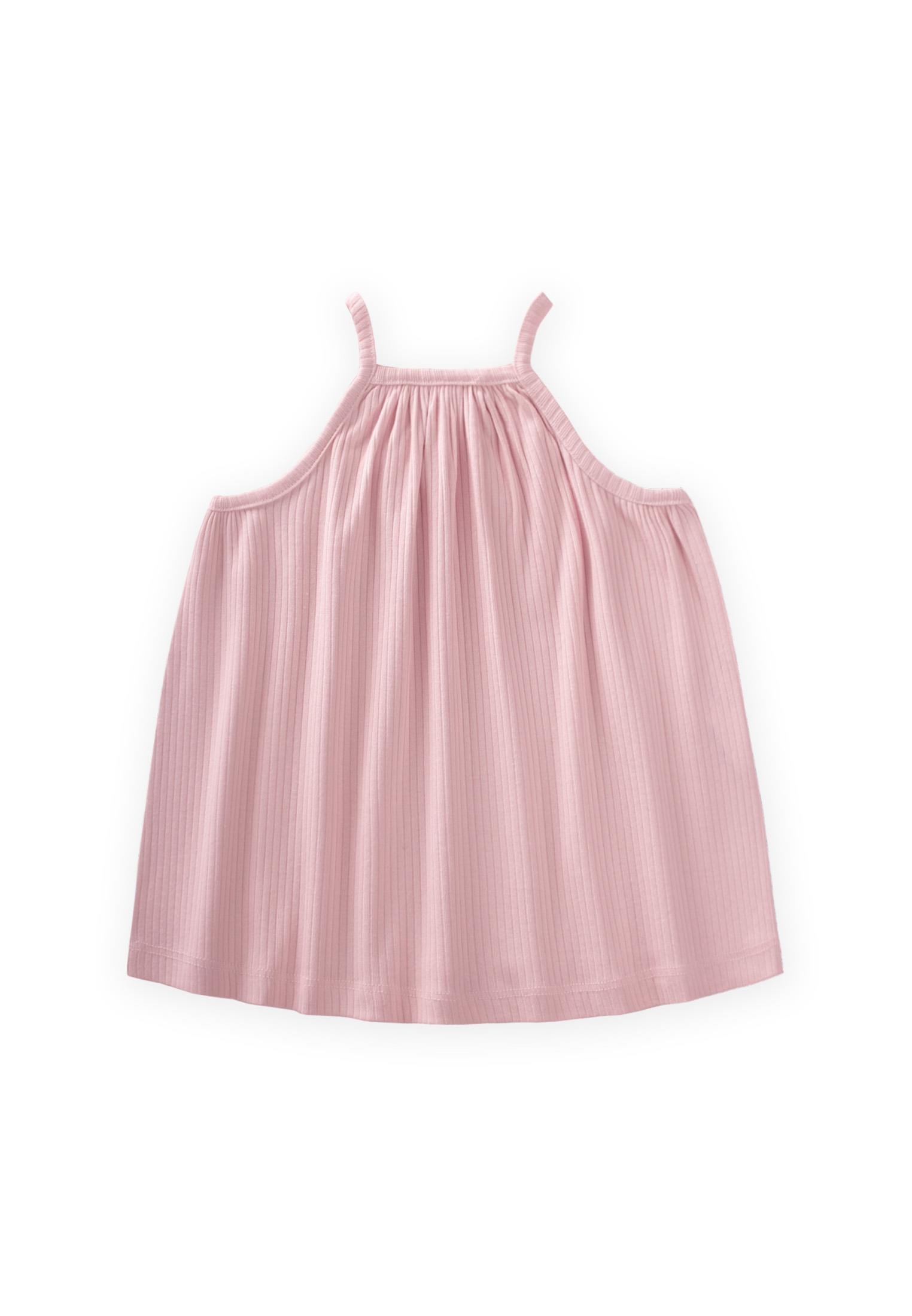 CigitAskılı Elbise 1-7 Yaş PUDRA PEMBE