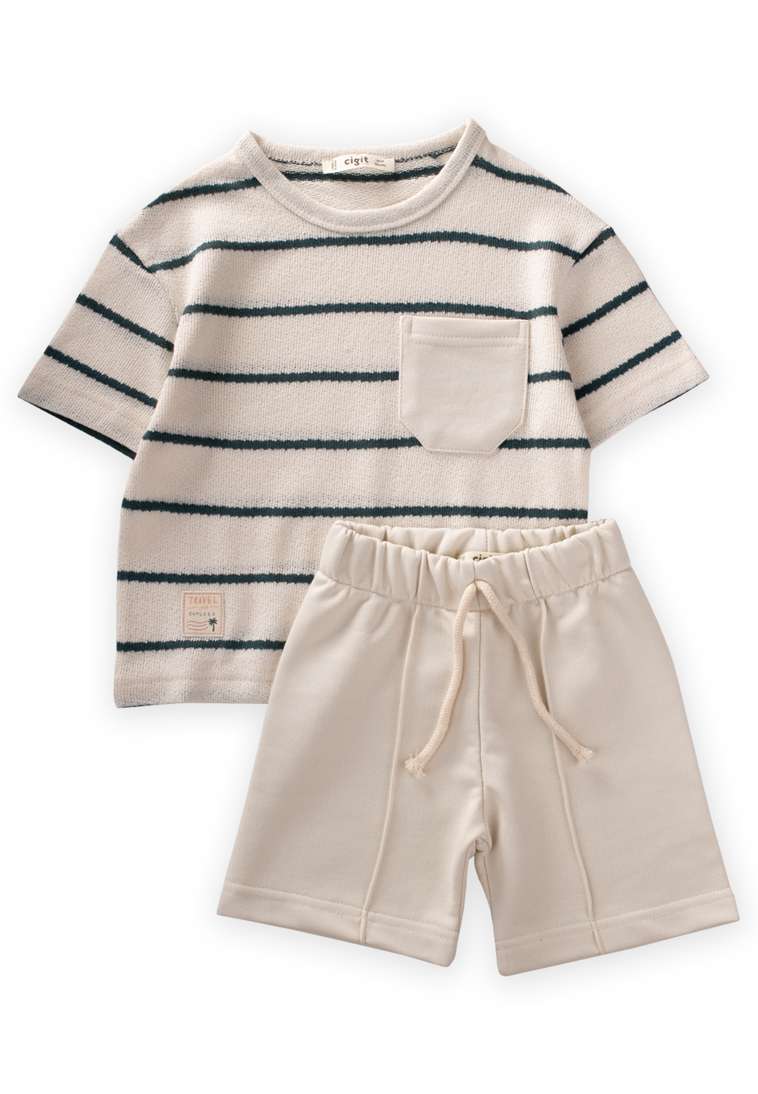 CigitÇizgili Kapri Takım 2-7 Yaş EKRU
