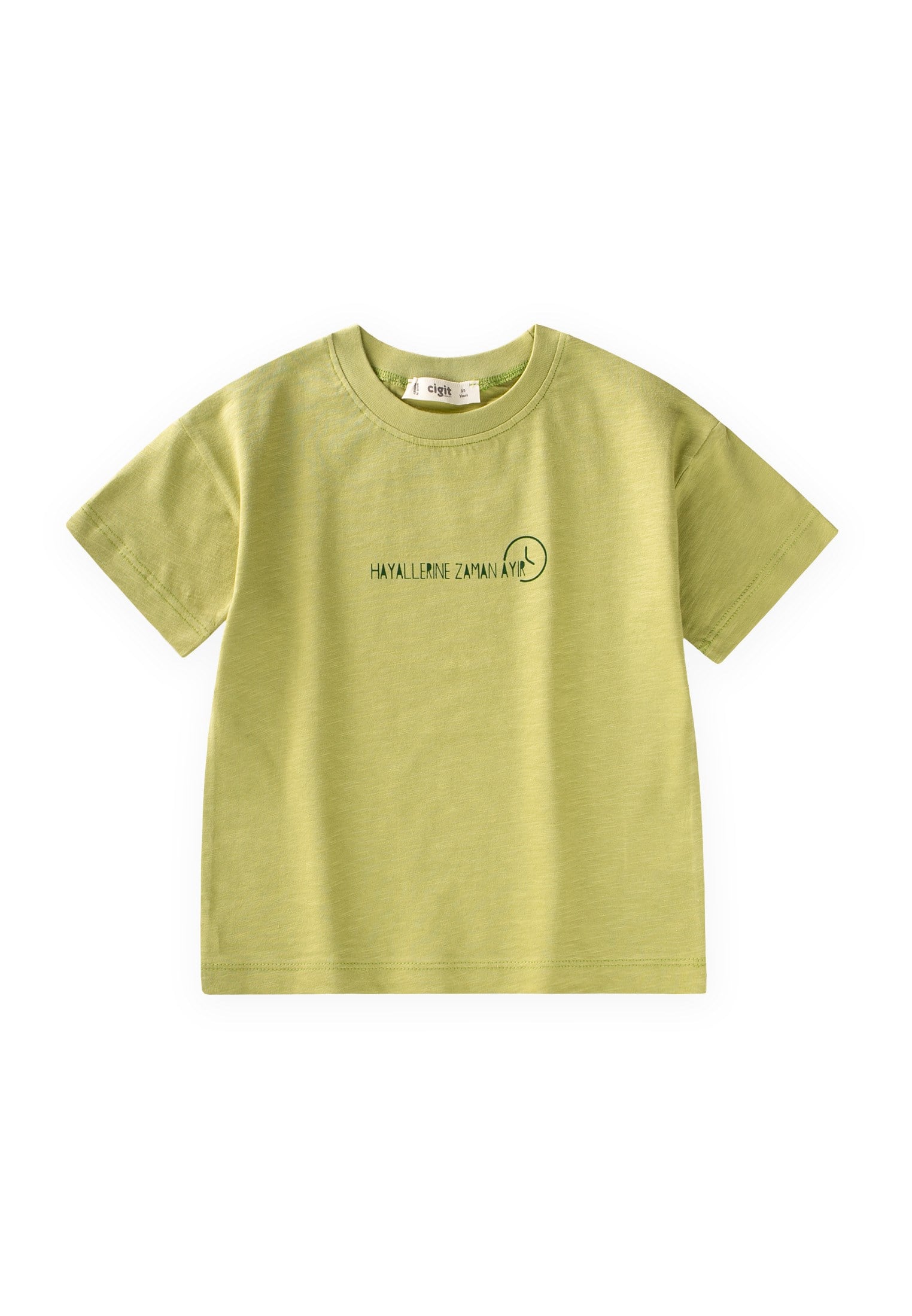 CigitSlogan Baskılı T-Shirt 2-10 Yaş LİME