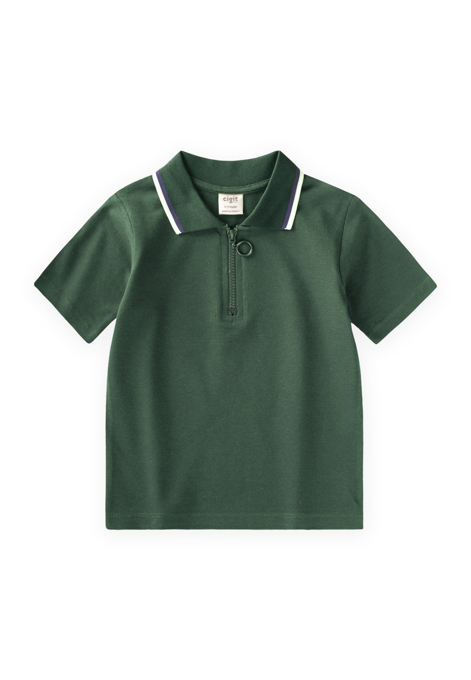 CigitPolo Yaka T-Shirt 2-10 Yaş HAKİ YEŞİL