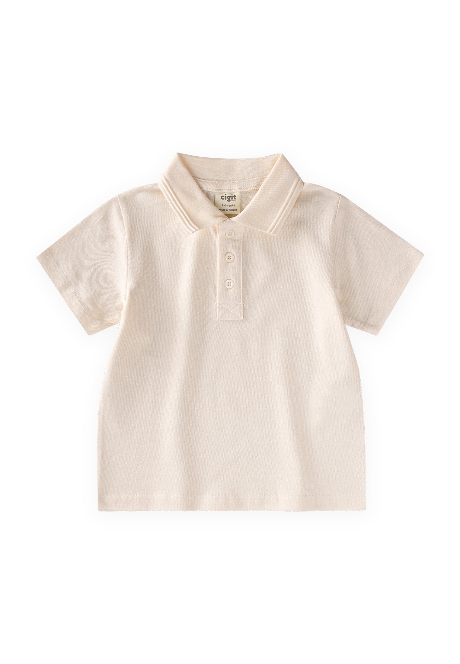 CigitKabartmalı Polo Yaka T-Shirt 2-10 Yaş EKRU