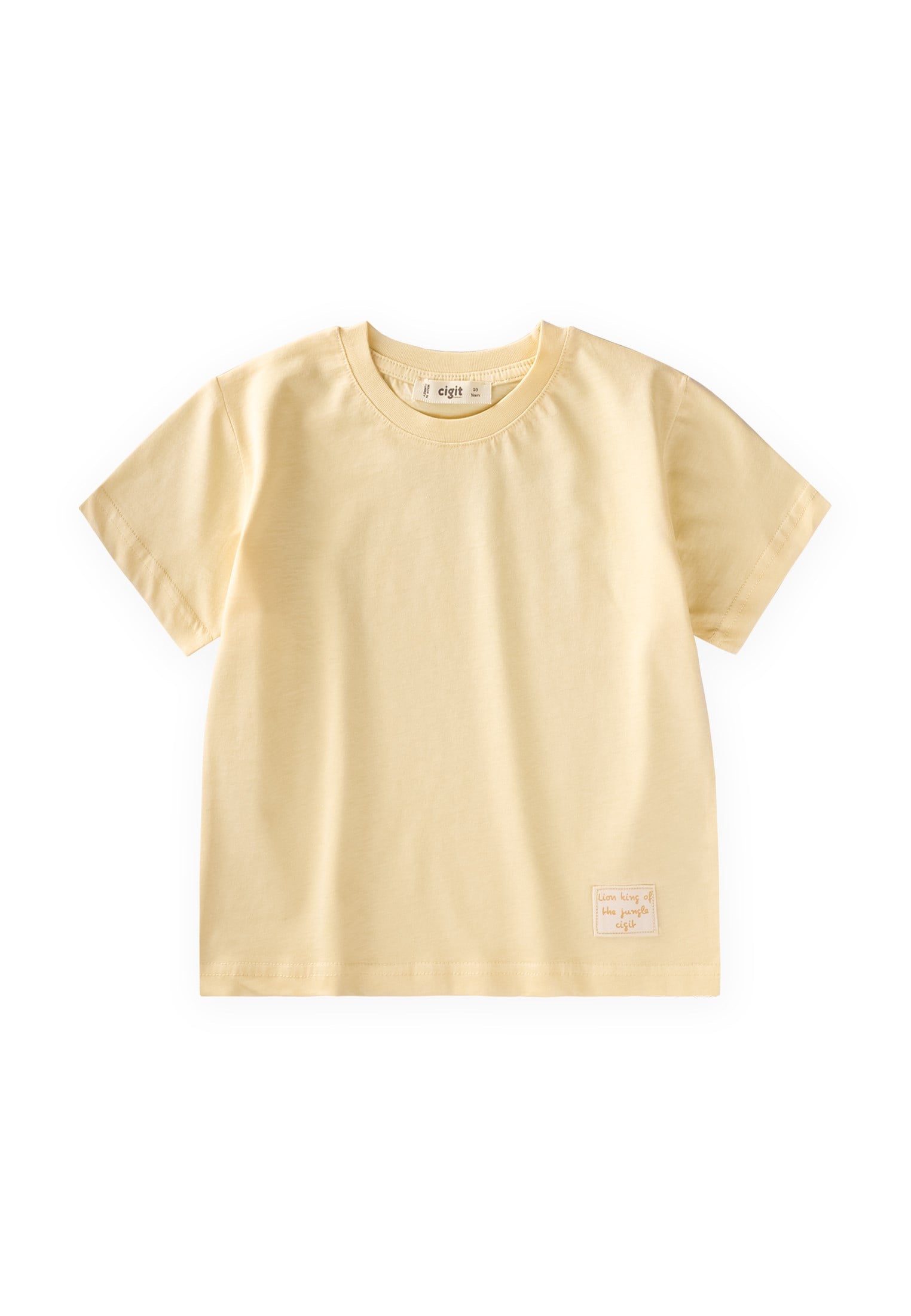 CigitEtiket Detaylı T-Shirt 2-10 Yaş SARI