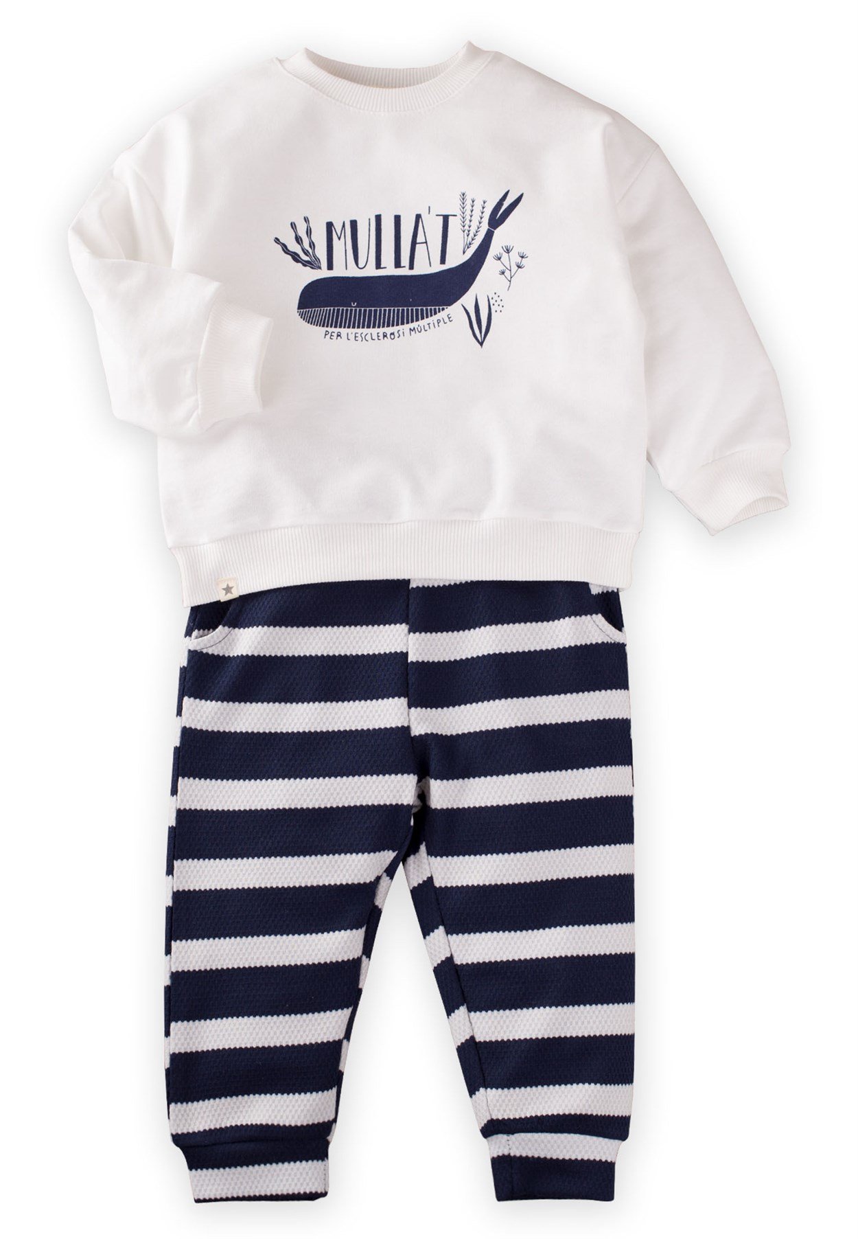 CigitYunus Desenli Sweatshırt Takım 2-6 Yaş EKRU