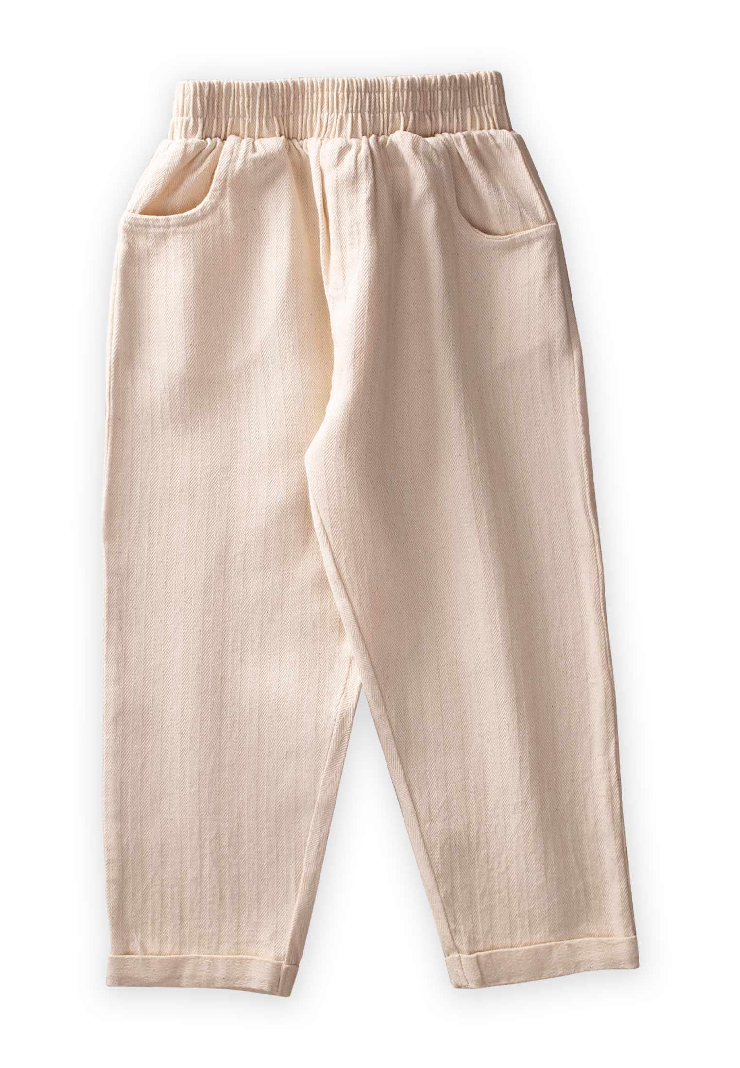 CigitHasır Desen Pantolon 2-7 Yaş KREM