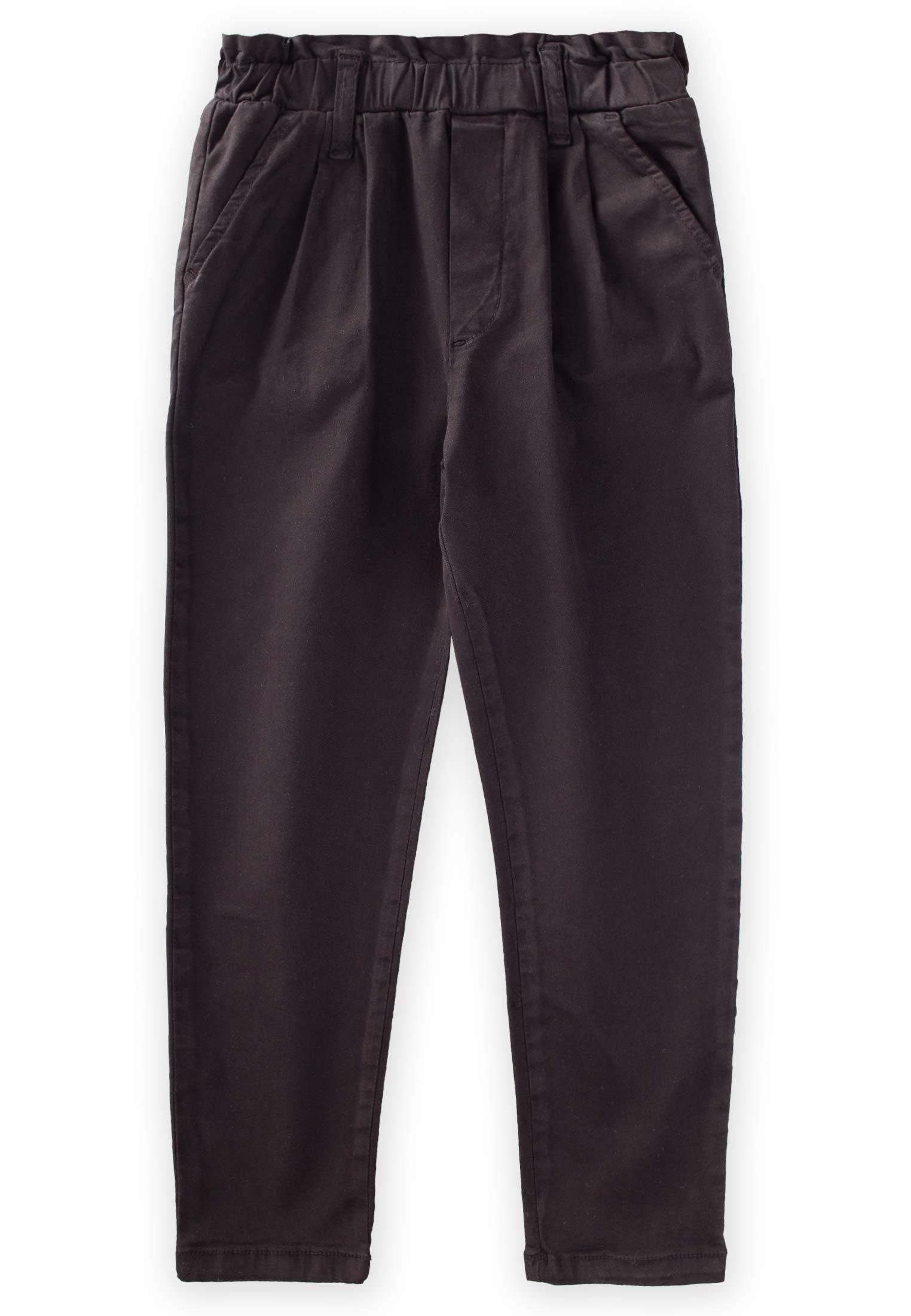 CigitBeli Fırfırlı Canvas Pantolon 2-10 Yaş SİYAH