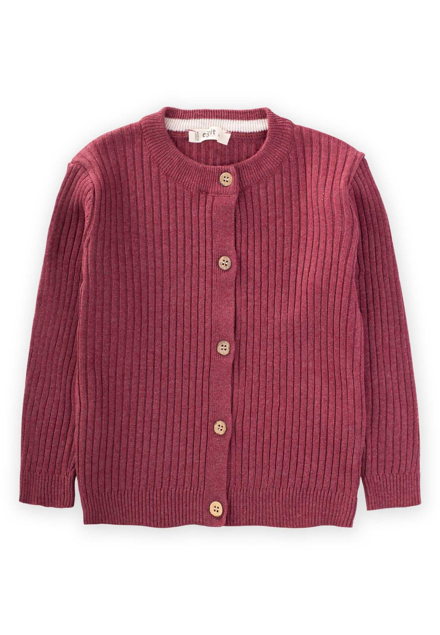 CigitFitilli Triko Hırka 1-5 Yaş BORDO