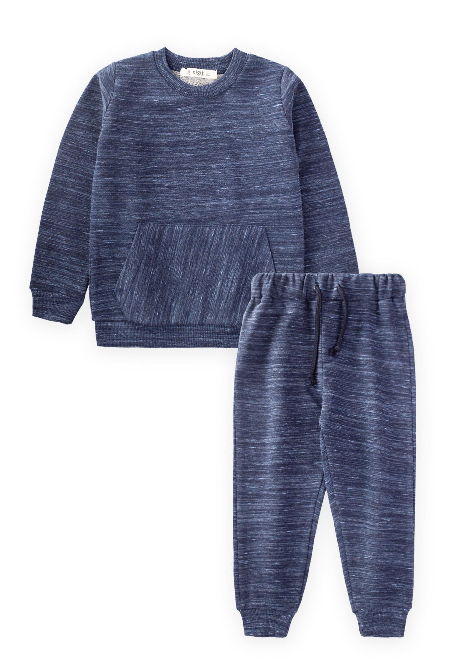 CigitKırçıllı Sweatshırt Takım 2-7 Yaş LACİVERT