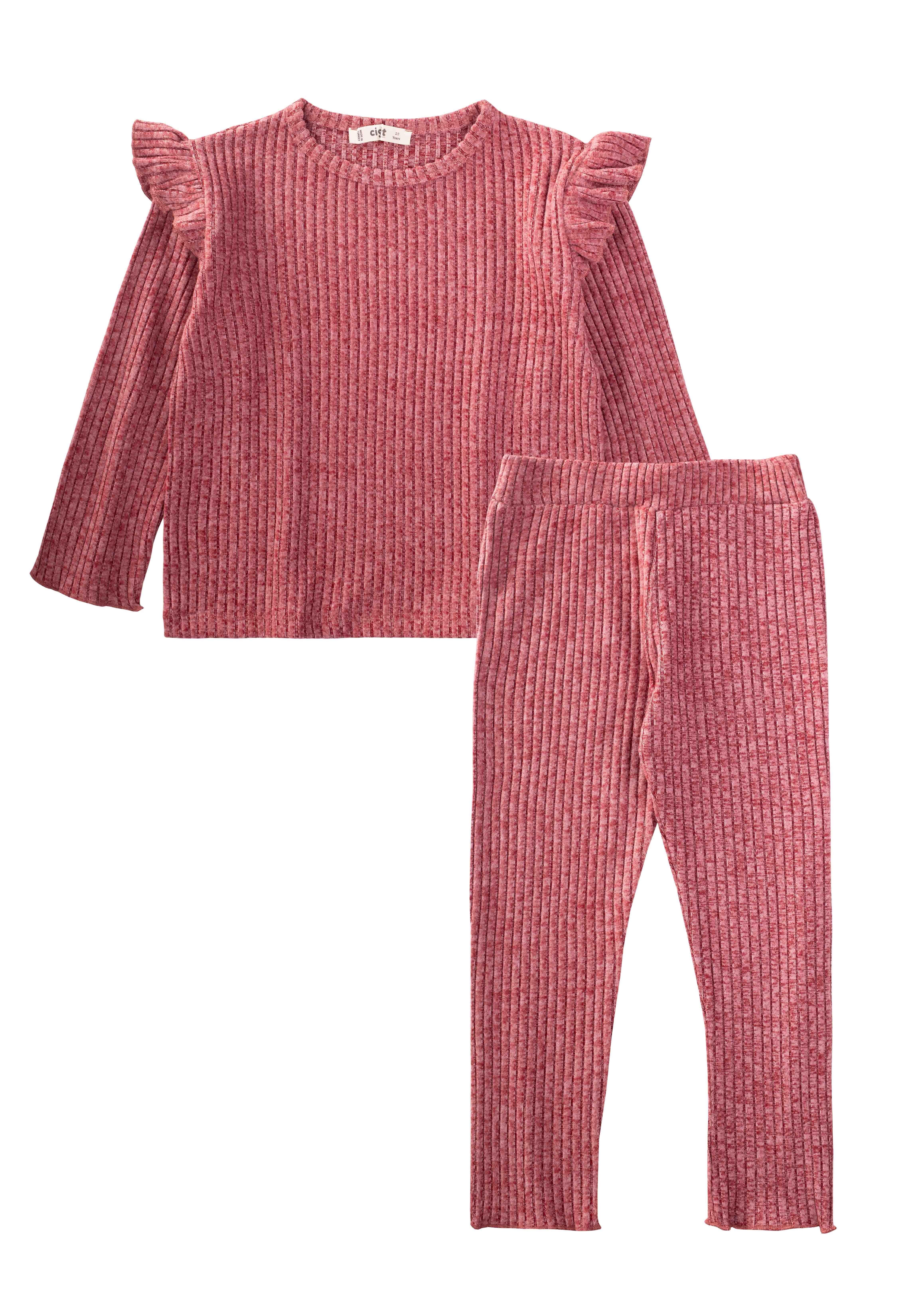 CigitFitilli Mevsimlik Kız Takım 2-10 Yaş GÜL KURUSU