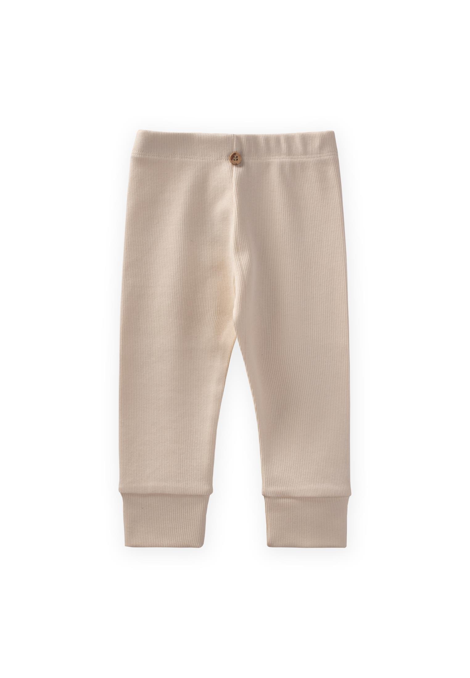 CigitManşetli Düğme Detaylı Tayt 0-3 Yaş EKRU