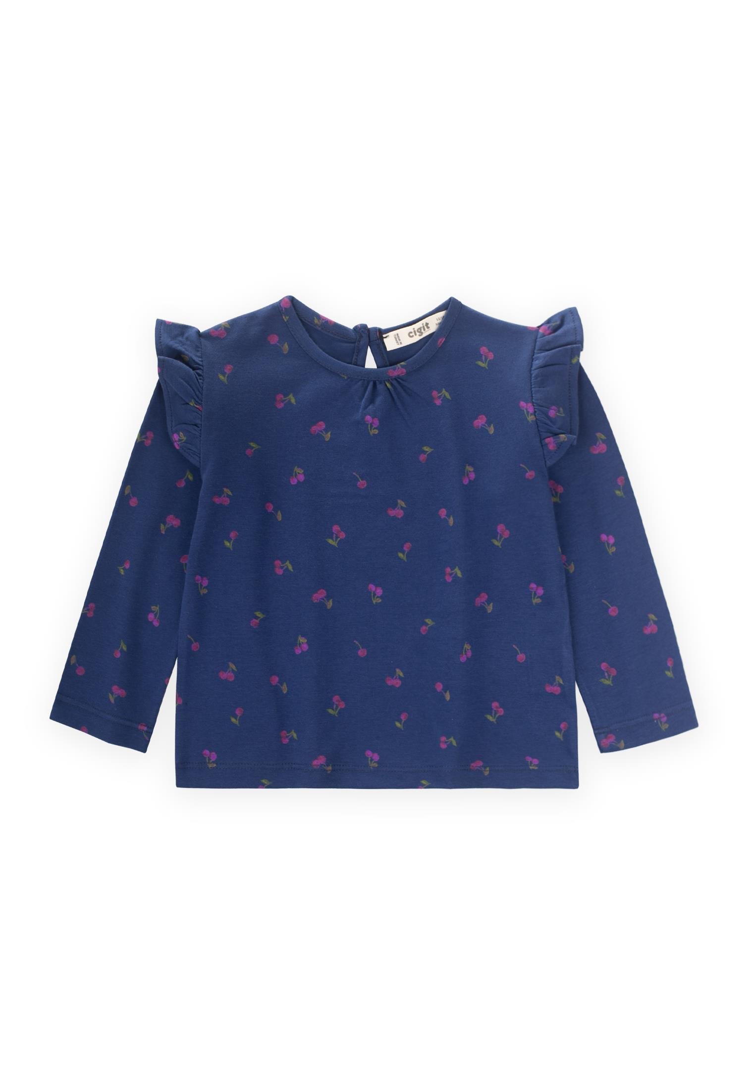 CigitUzun Kollu T-Shırt 1-7 Yaş LACİVERT