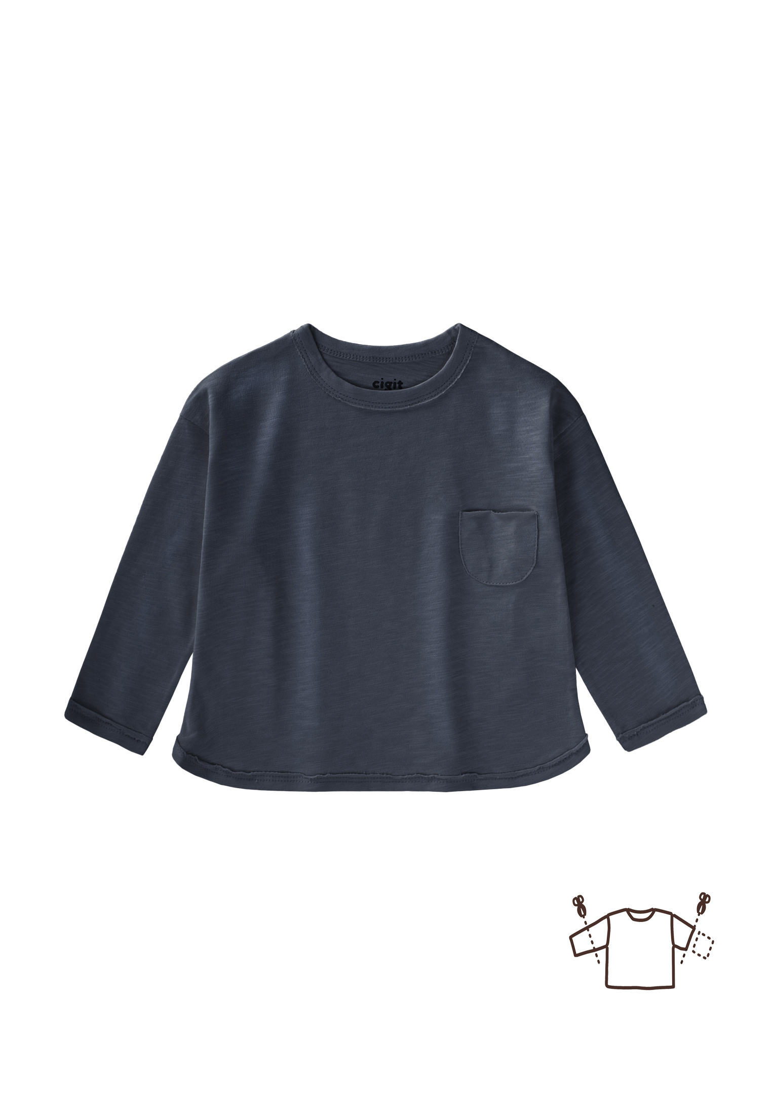 CigitUzun Kollu Mevsimlik T-Shırt 1-7 Yaş LACİVERT