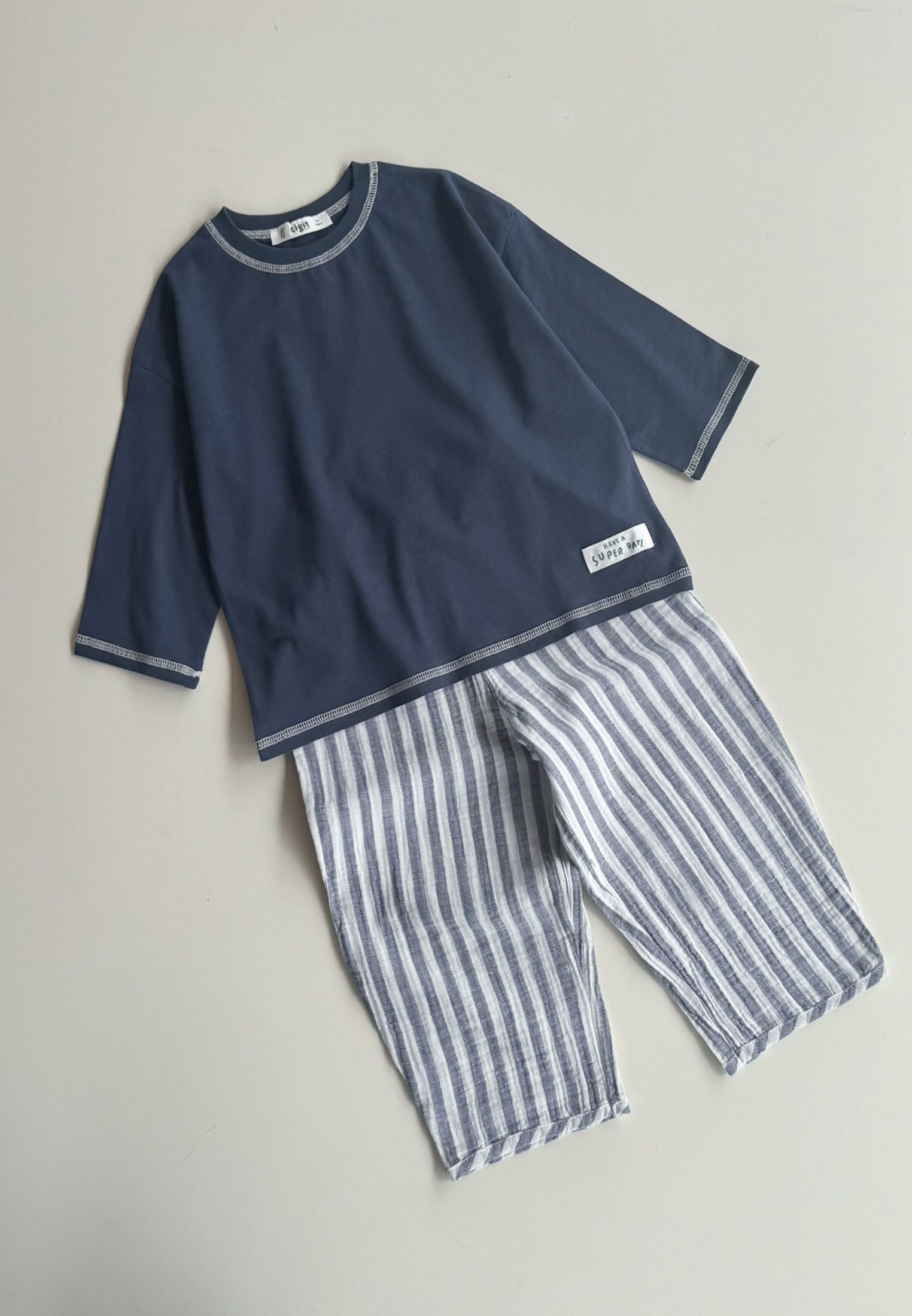 CigitOversize Pantolon Takım 2-10 Yaş LACİVERT