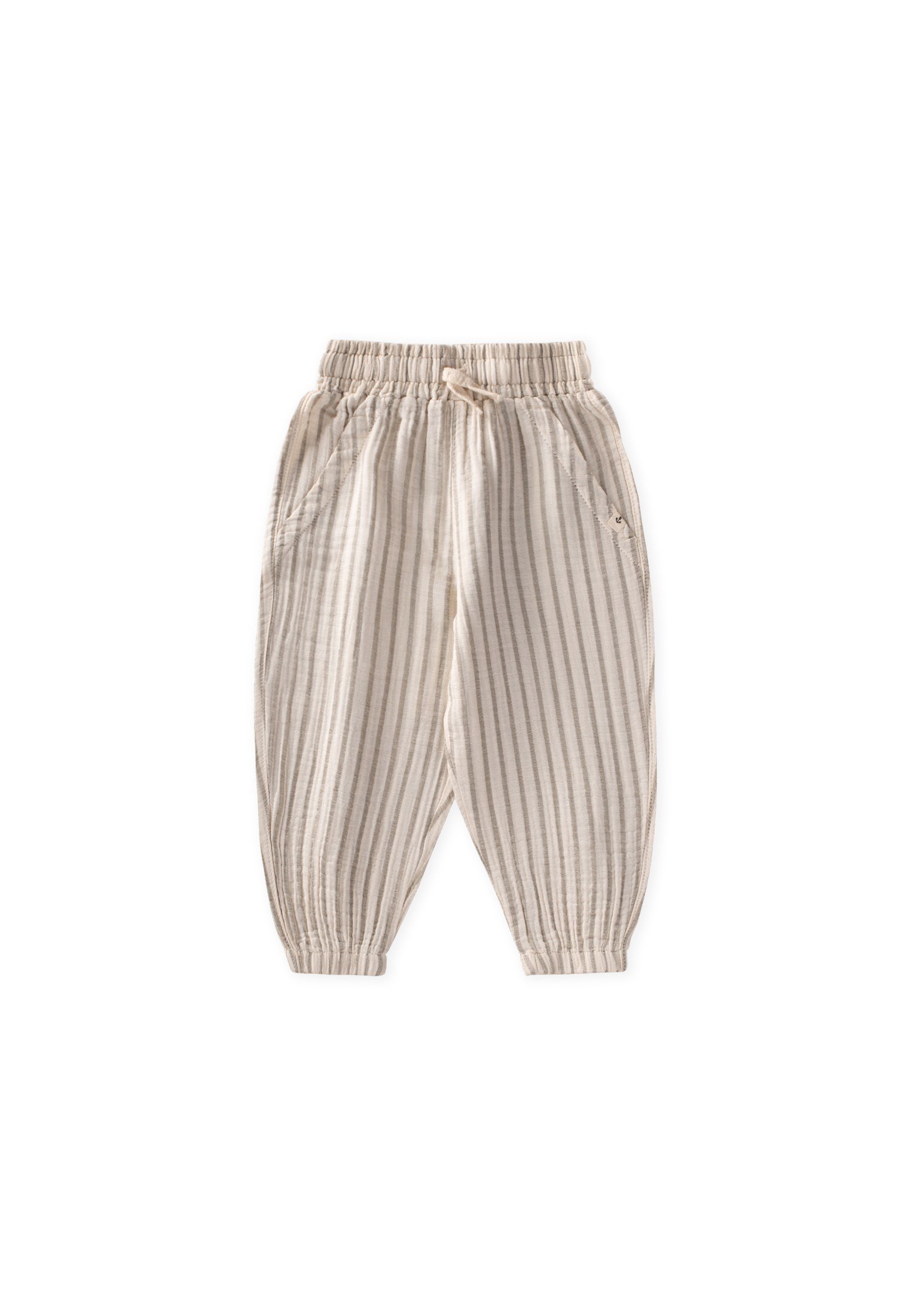 CigitMüslin Şalvar Pantolon 1-6 Yaş A GRİ ÇİZGİLİ