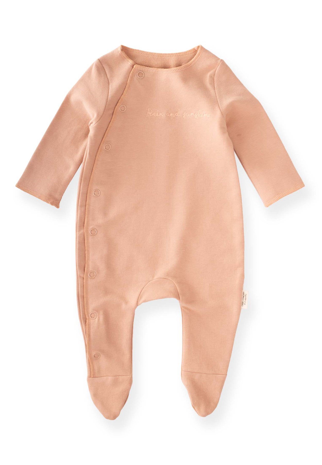 80994 - 5057CigitRain And Sunshıne Nakışlı Ayaklı Tulum 0-1 Yaş PEMBE 