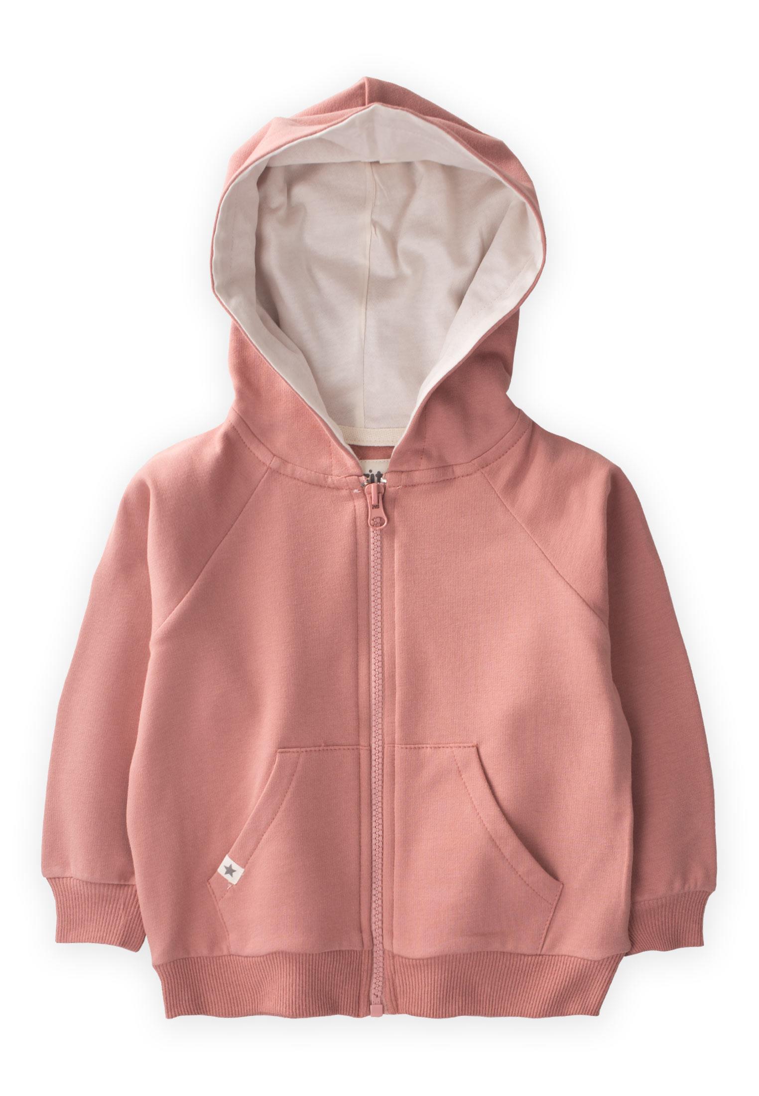 CigitKapşonlu Fermuarlı Hırka 1-10 Yaş GÜL KURUSU