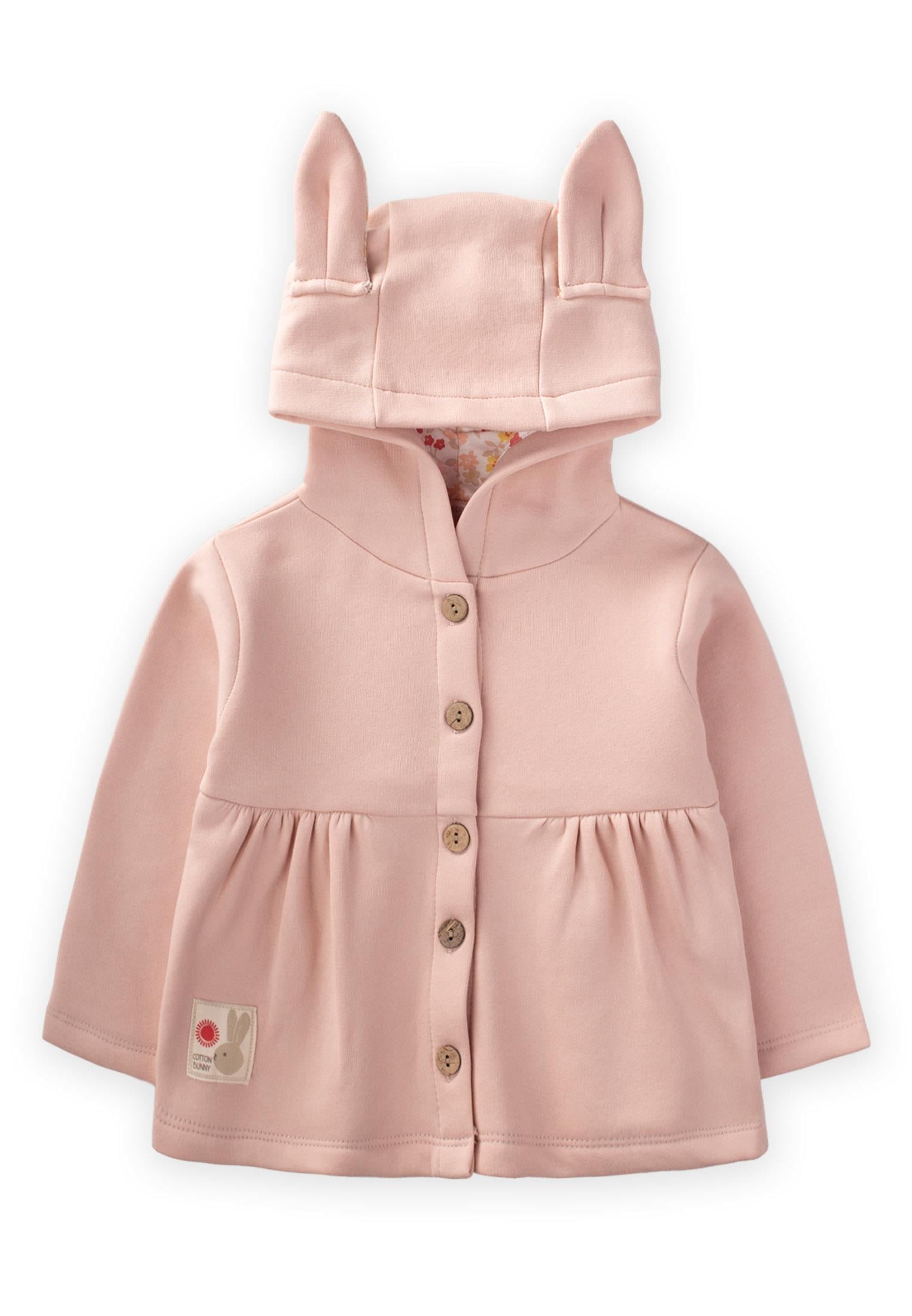 CigitTavşan Kulaklı Kız Hırka 1-5 Yaş PUDRA PEMBE