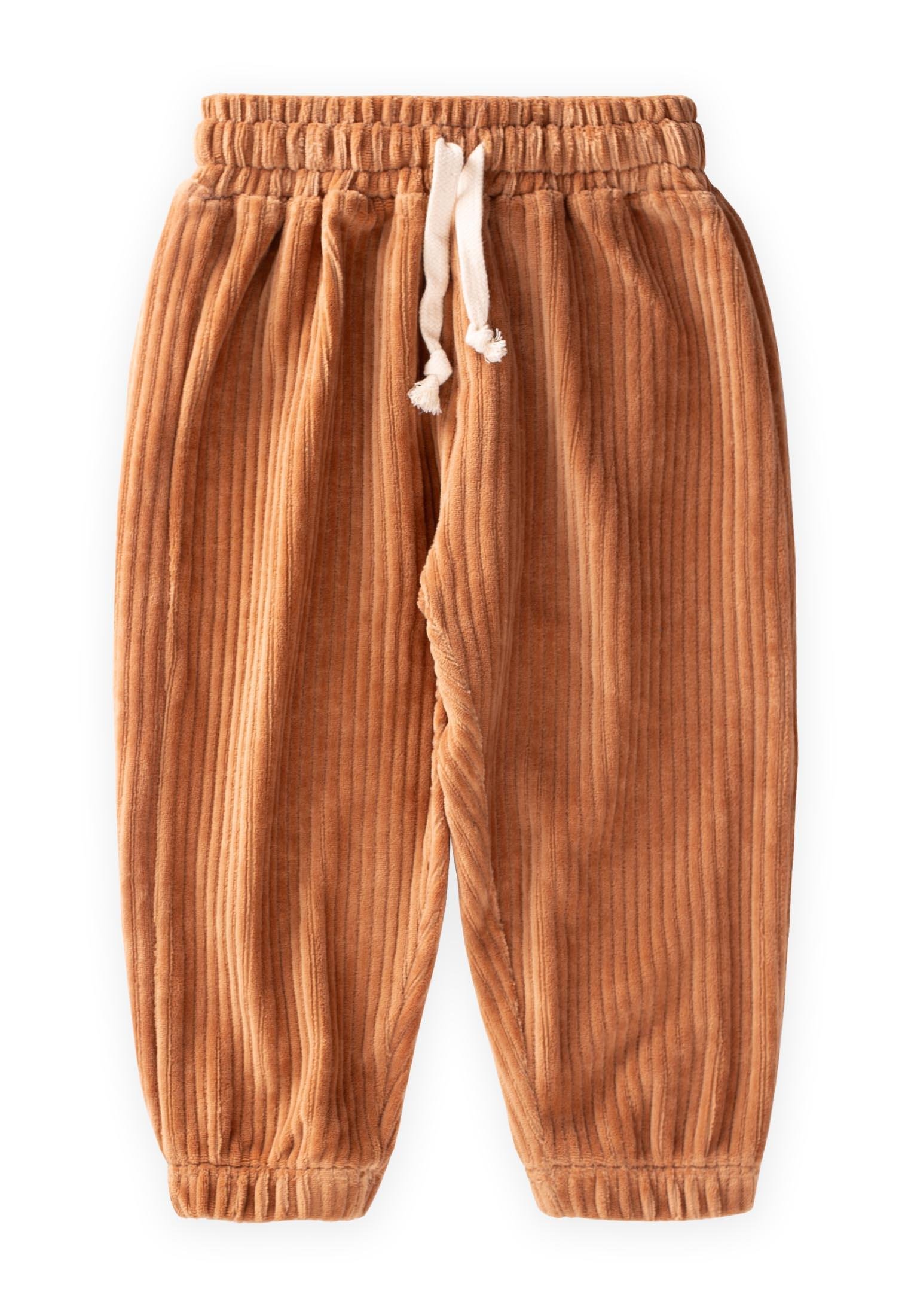 CigitFitilli Kadife Jogger Pantolon 1-10 Yaş KAHVE
