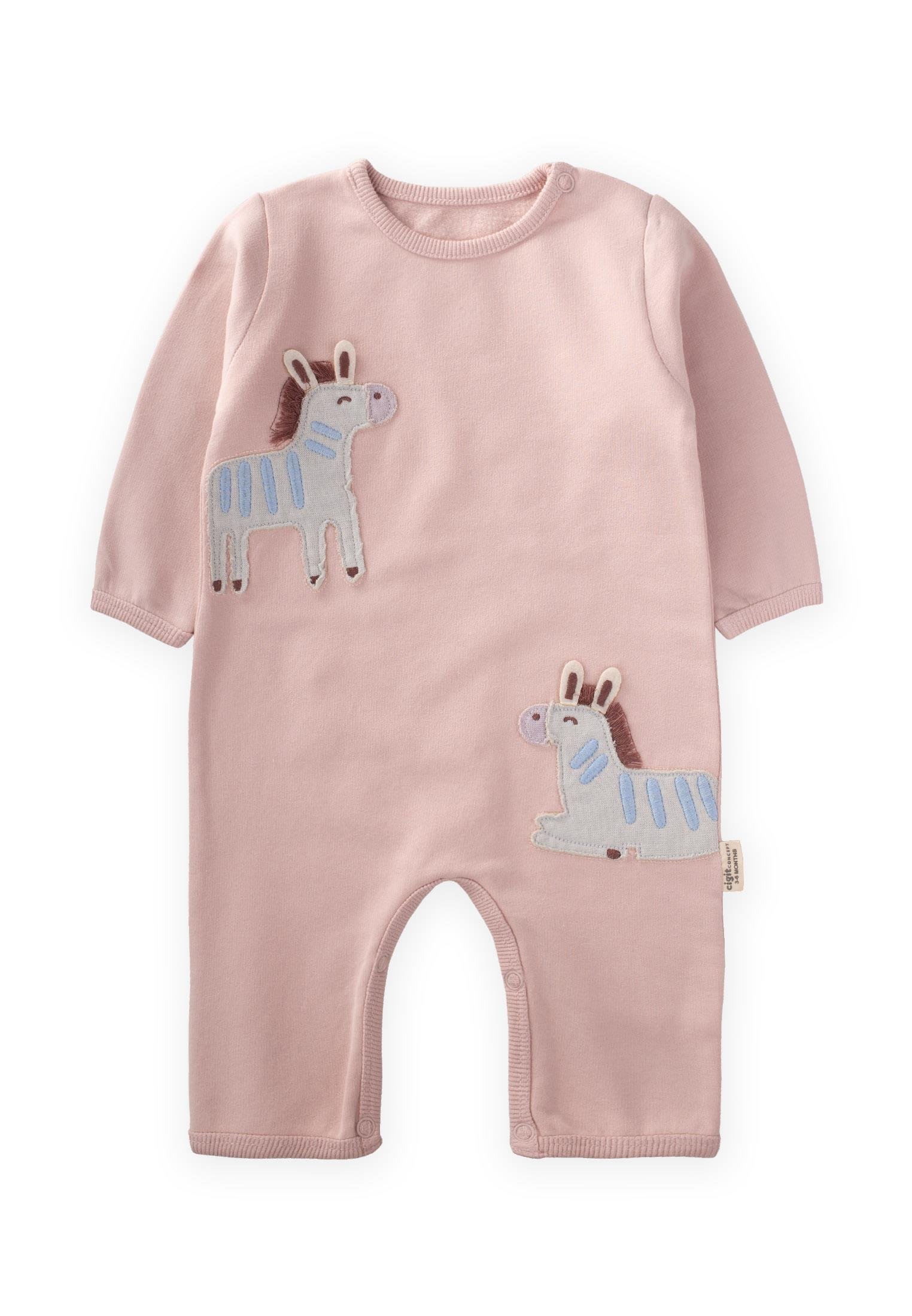 CigitZebra Aplikeli Tulum 0-3 Yaş PUDRA PEMBE
