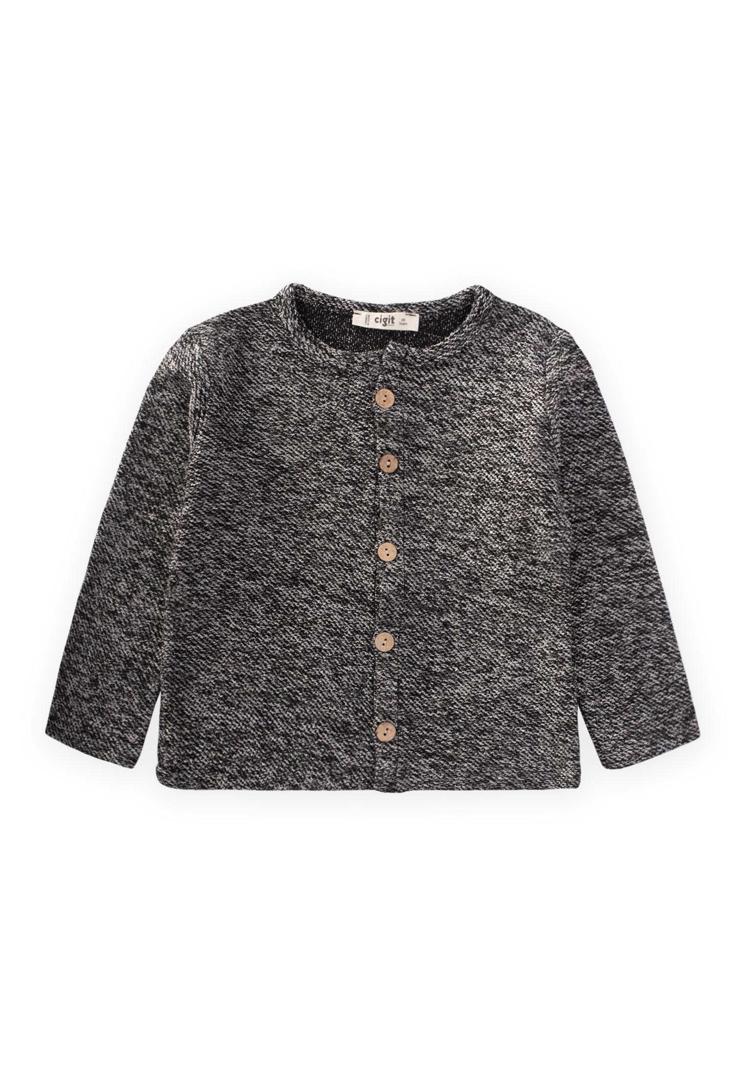 CigitKırçıllı Kız Hırka 3-8 Yaş ANTRASİT MELANJ