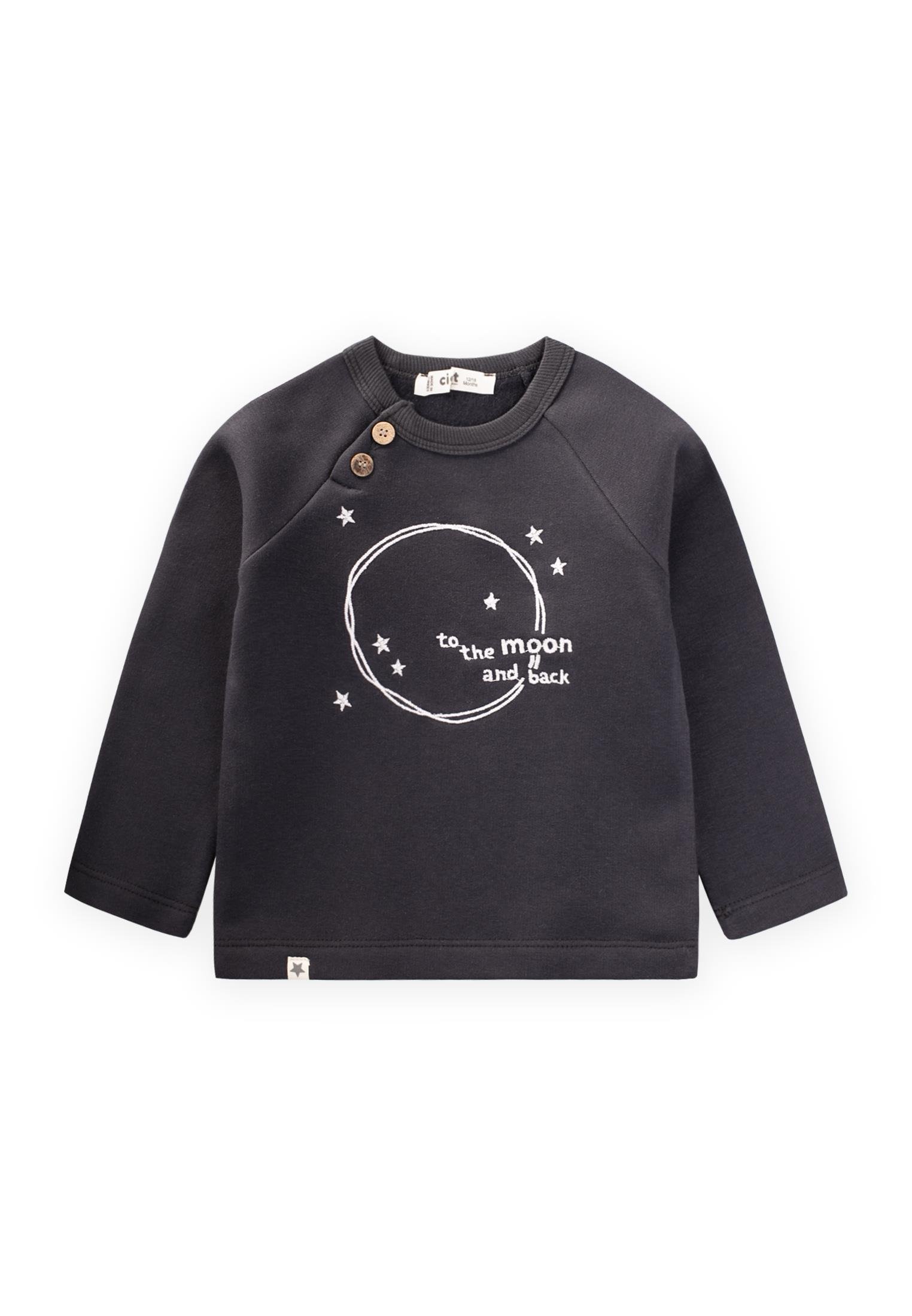 CigitReglan Kol Nakışlı Sweatshırt 1-5 Yaş ANTRASİT